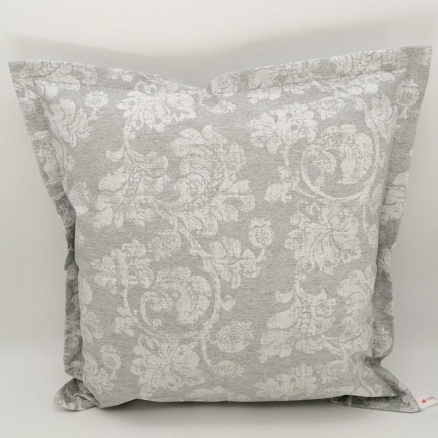 Kissenbezüge Kissenhülle Grau mit Ornamenten (Blätterranken) beschichtete Baumwolle, Mit Liebe dekoriert