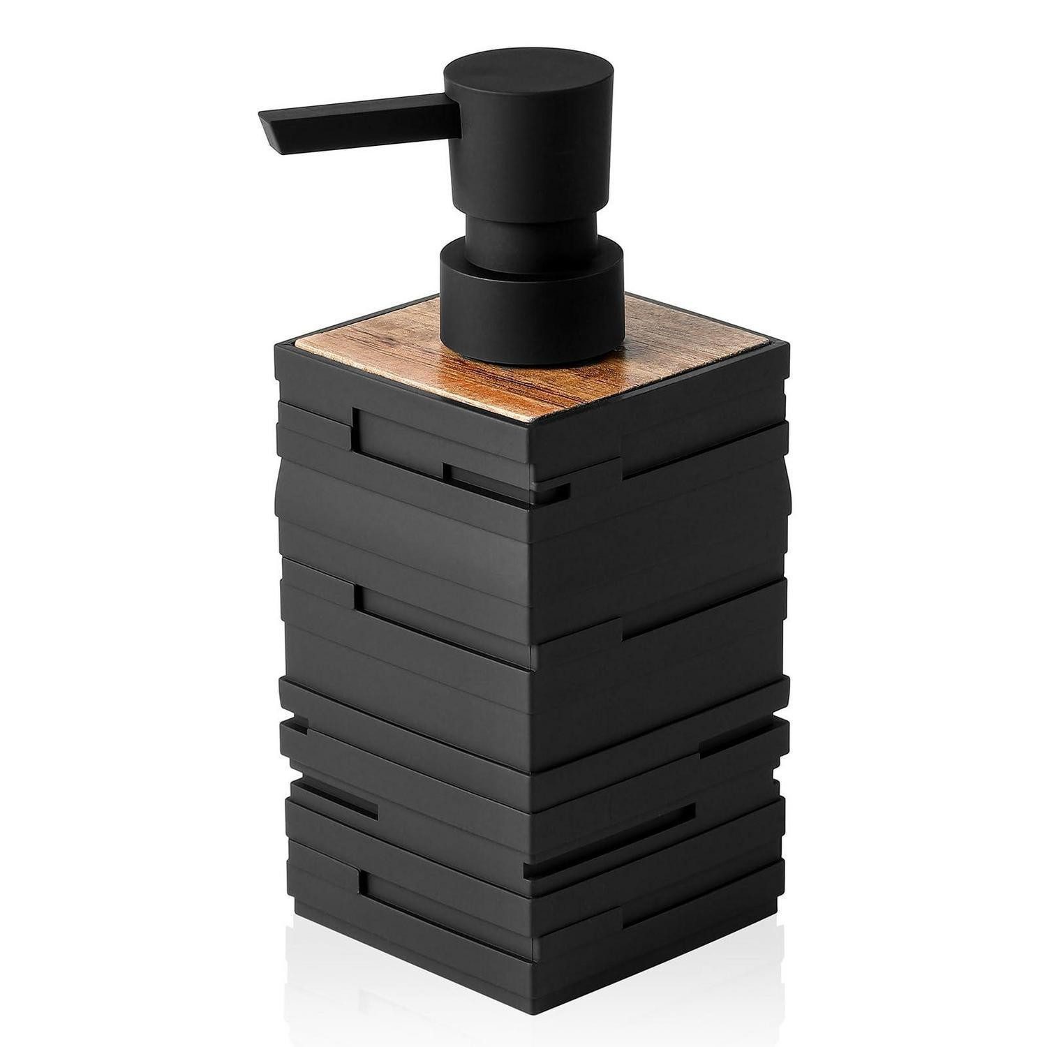 LuxusKollektion Seifenspender Seifenspender Schwarz Holz Küche Bad Pumpspender
