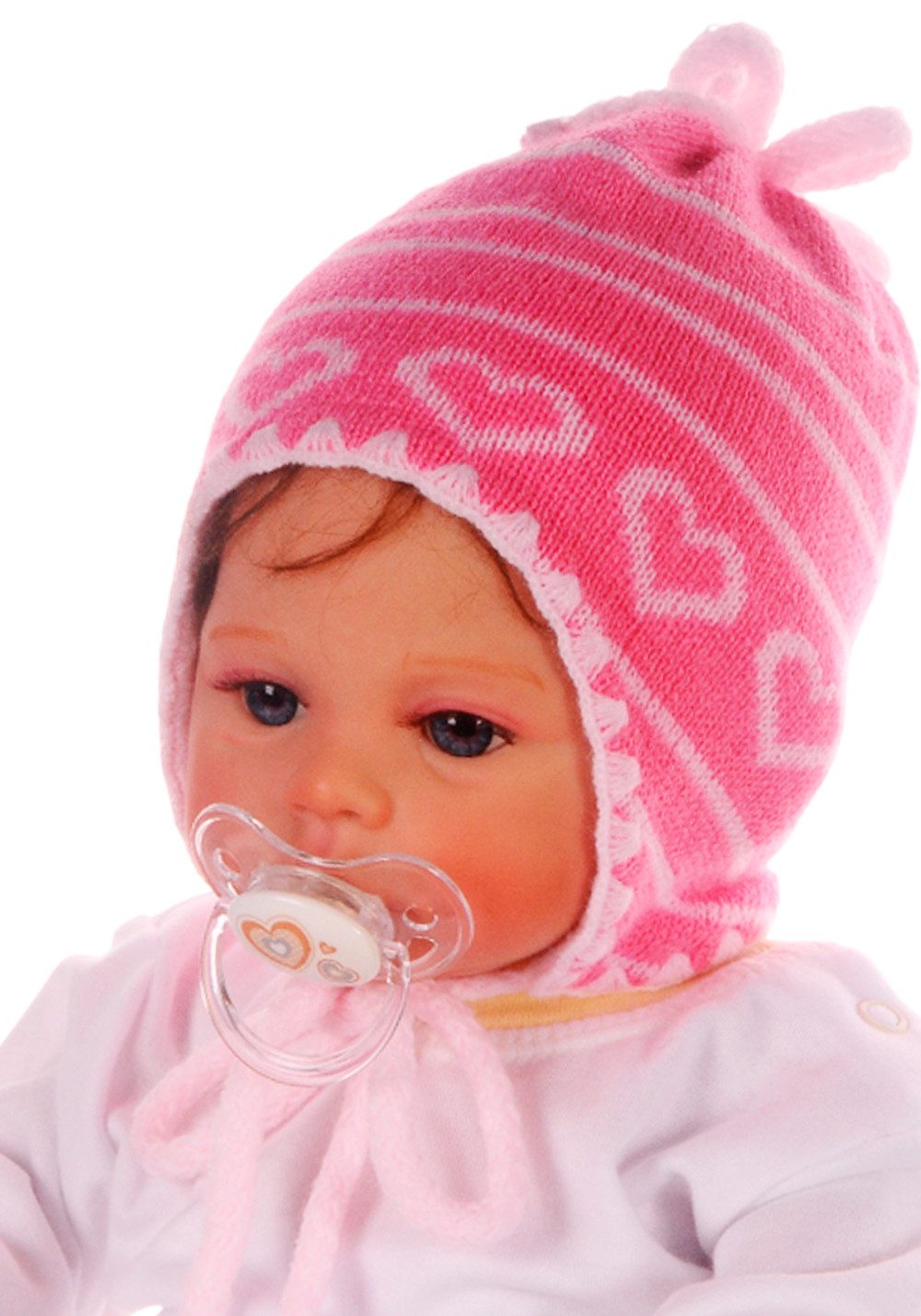 La Bortini Erstlingsmütze Baby Mütze für Mädchen warmes Mützchen für Neugeborene warm, weich, 35 36 37 38 39 in weiß, rosa, pink