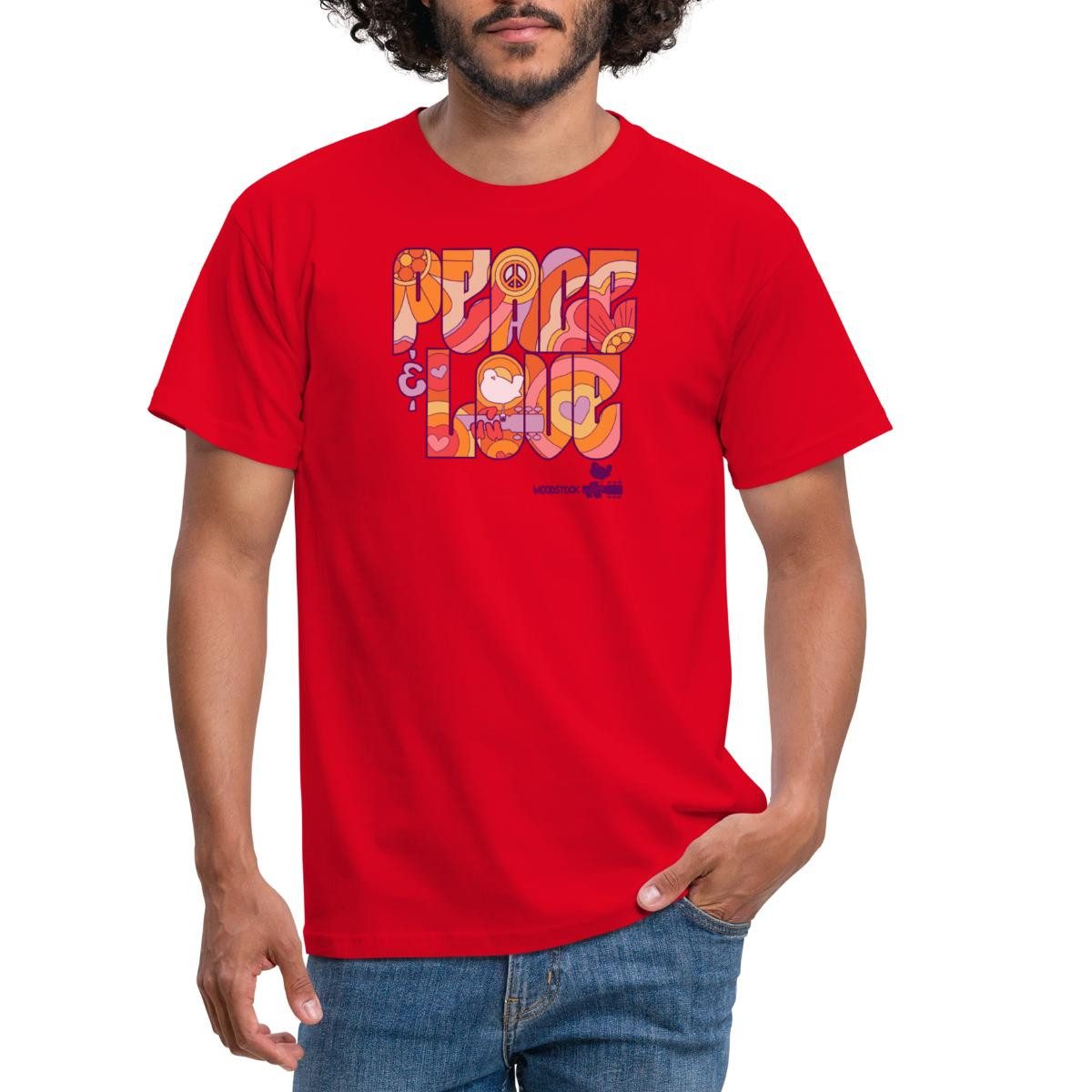 Spreadshirt T-Shirt Woodstock Peace Love Hippie günstig online kaufen