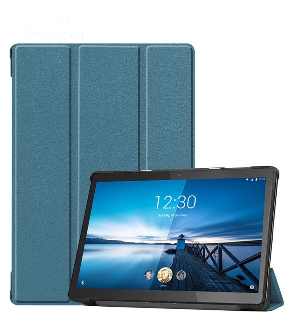 FroShop Tablet-Hülle Schutzhülle für Lenovo Tab M10 3rd Generation 10.1" 2022 TB-328FU / TB-328XU Wake Up / Sleep Funktion, Smart Cover Tablet Etui Tasche - Farbe MARINE GRÜN