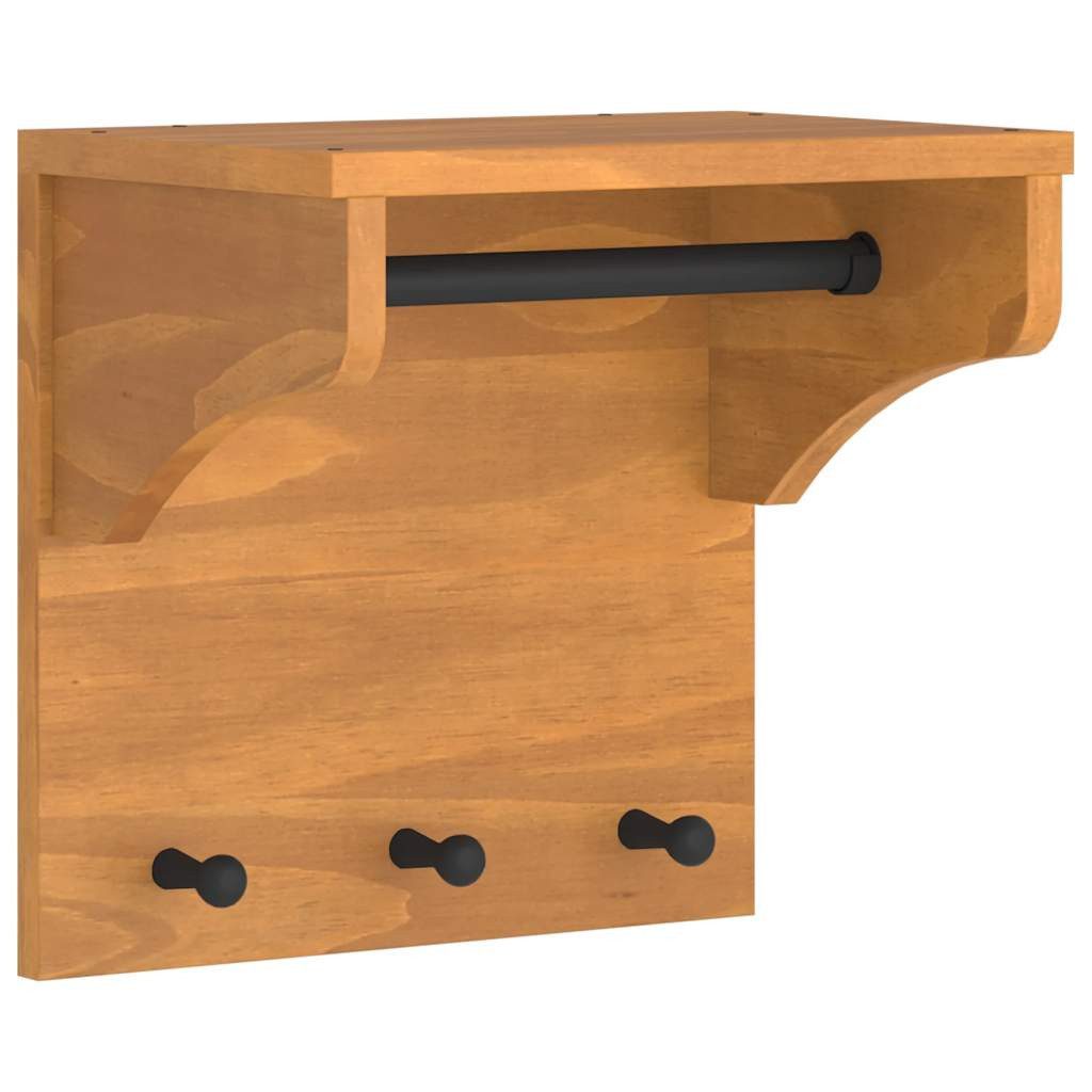 vidaXL Garderobenständer Wandgarderobe SANDNES 43x30x42 cm Massivholz Kiefer, (1 St)