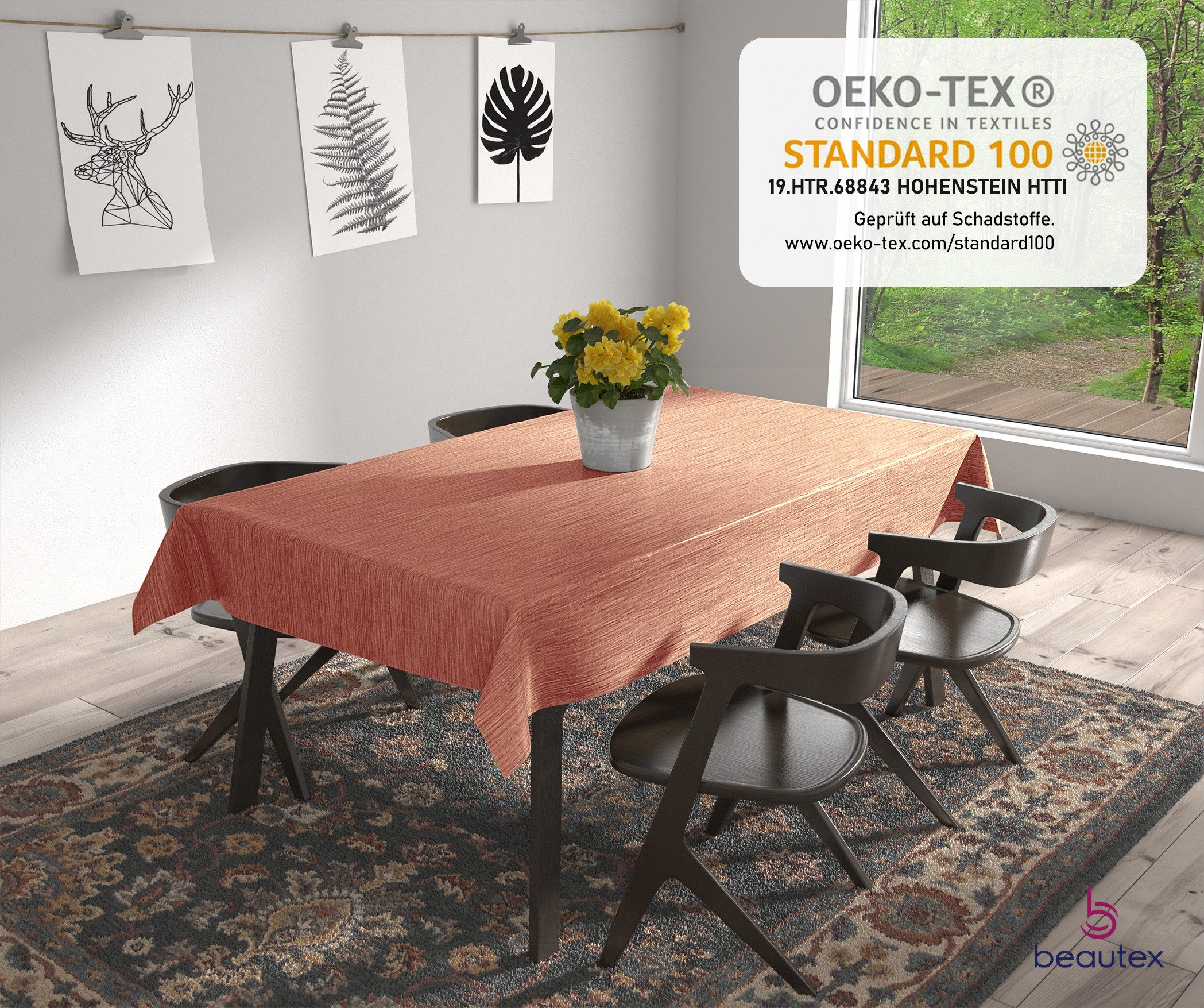 Beautex Tischdecke Wachstuchtischdecke Meterware abwaschbar fleckenabweisend aus PVC (1-tlg), Wasserundurchlässig, Zuschneidbar, Pflegeleicht, Oberflächenversie – Bild 4 von 5