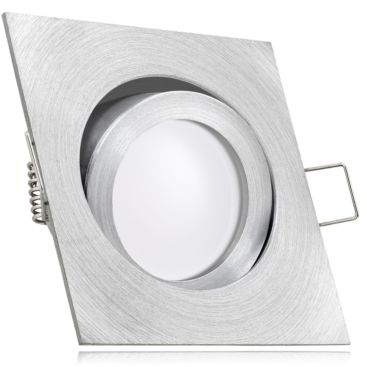 matt LED Einbaustrahler LED in Set 5W LEDANDO extra flach aluminium mit Einbaustrahler Leuchtmitt