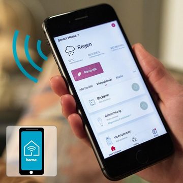 Hama WLAN-Steckdose WLAN Steckdose Mini Verbrauchsmesser o.Hub App-Sprachsteuerung 3.680W, max. 3680 W, Mit erhöhtem Berührungsschutz, Verbrauchsmesser