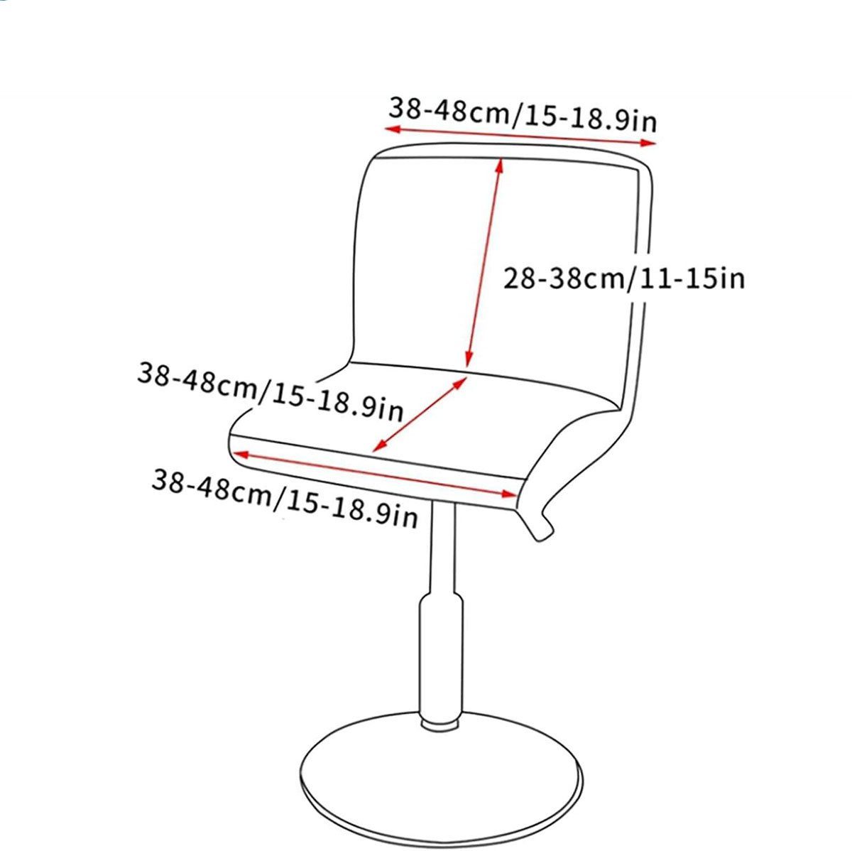 Schwarz Stuhlhussen Set 2er Stretch Waschbar, Barhocker CTGtree Bar Hussen-Set Bezug