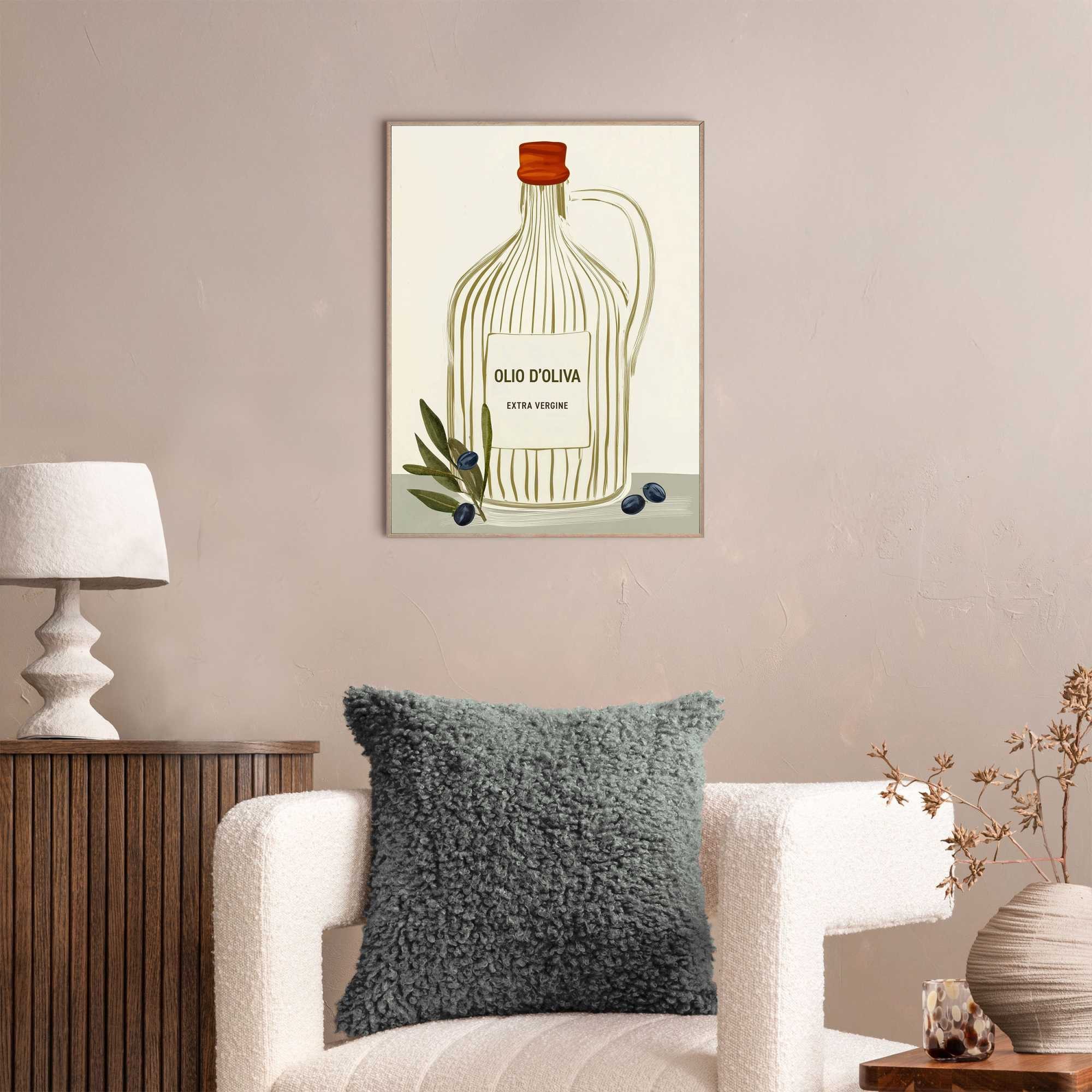 Reinders! Bild mit Rahmen Mediterrane Küche, Küche (1 St), Küche - Grün - MDF - Essen und Trinken - 30x40 cm