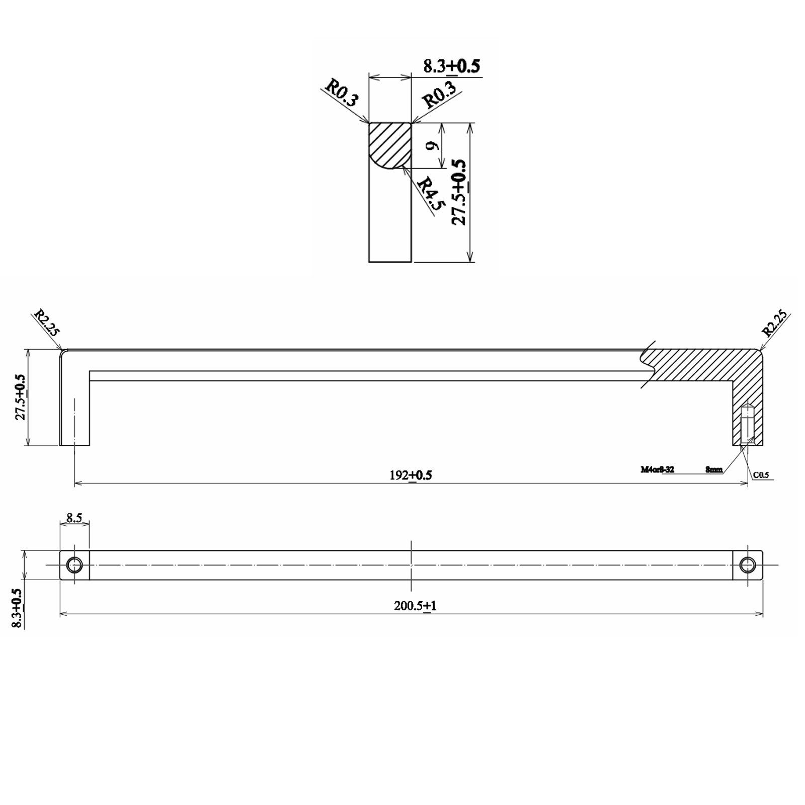 SO-TECH® Möbelgriff Martha BA 192 mm Altsilberoptik vintage antik, incl. Schrauben