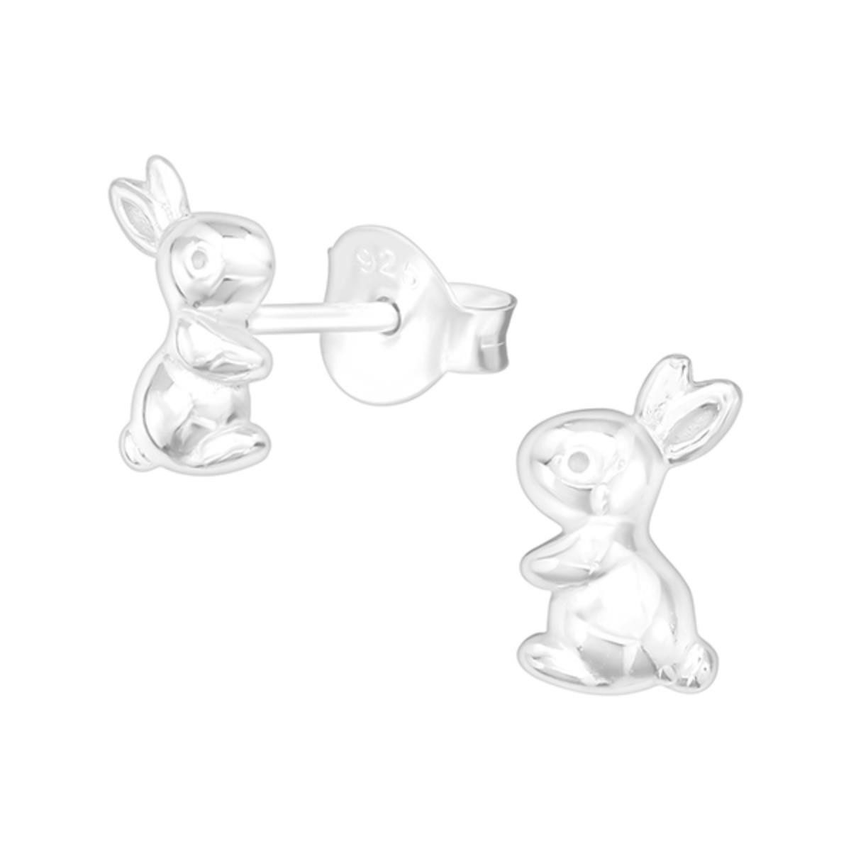 Paar Ohrstecker Kinder Ohrstecker: Mädchen Ohrringe 925 Silber „Hase“