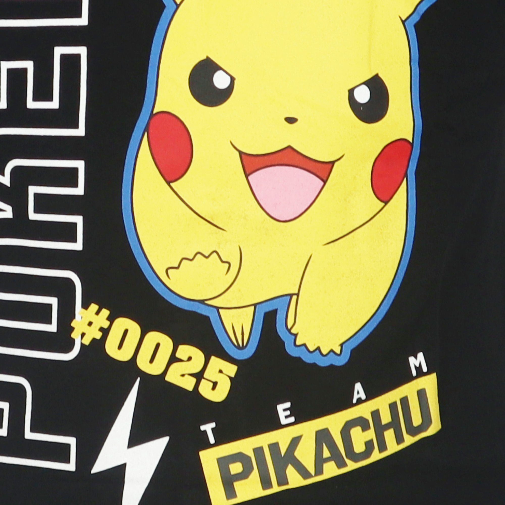 POKÉMON Print-Shirt Pokemon Friends Shirt 152, and Pikachu 100% Schwarz Gr. Kurzarm T-Shirt Baumwolle 110 bis Kinder