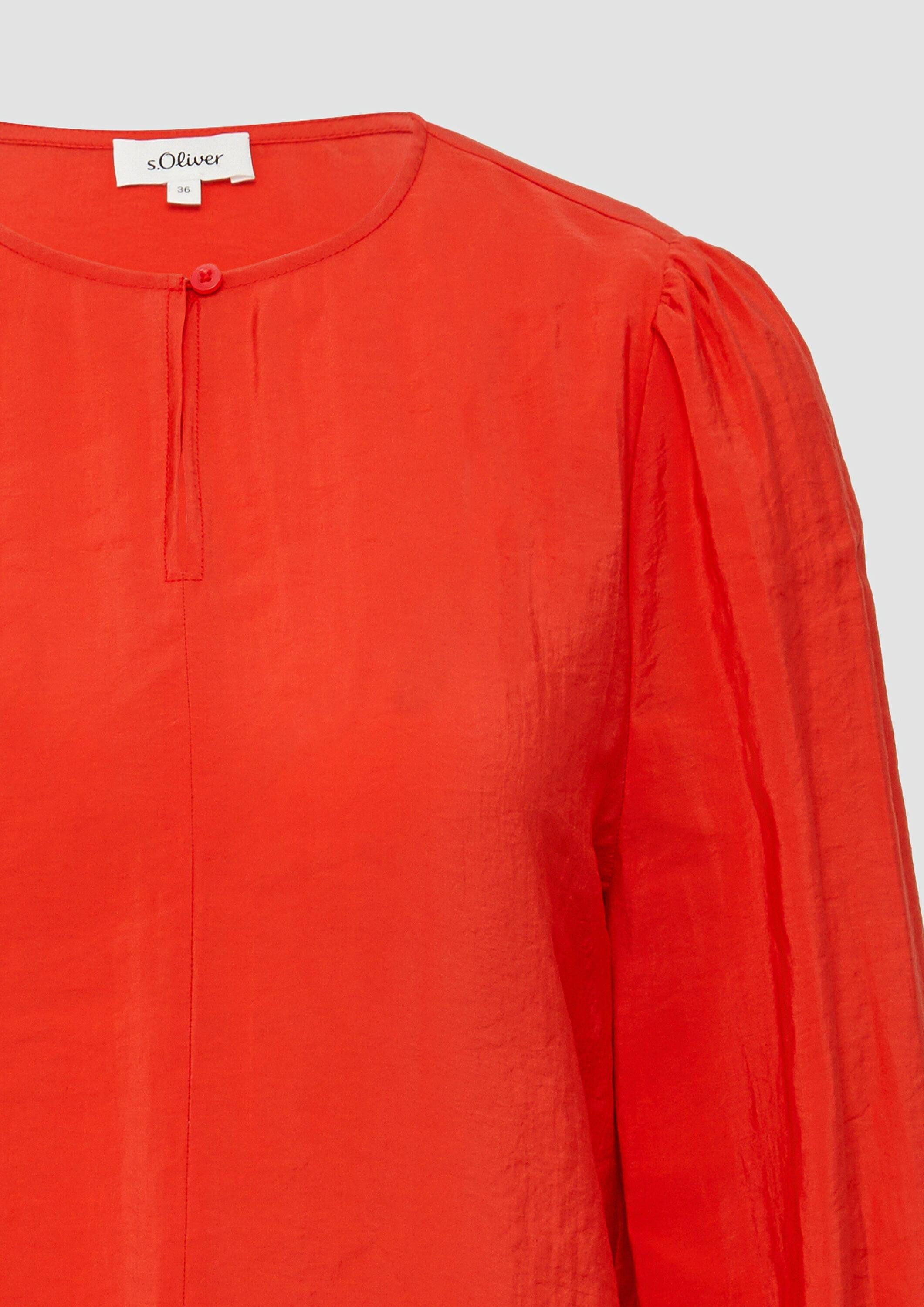s.Oliver Langarmbluse Bluse Bluse mit Puffärmeln im O-Shape