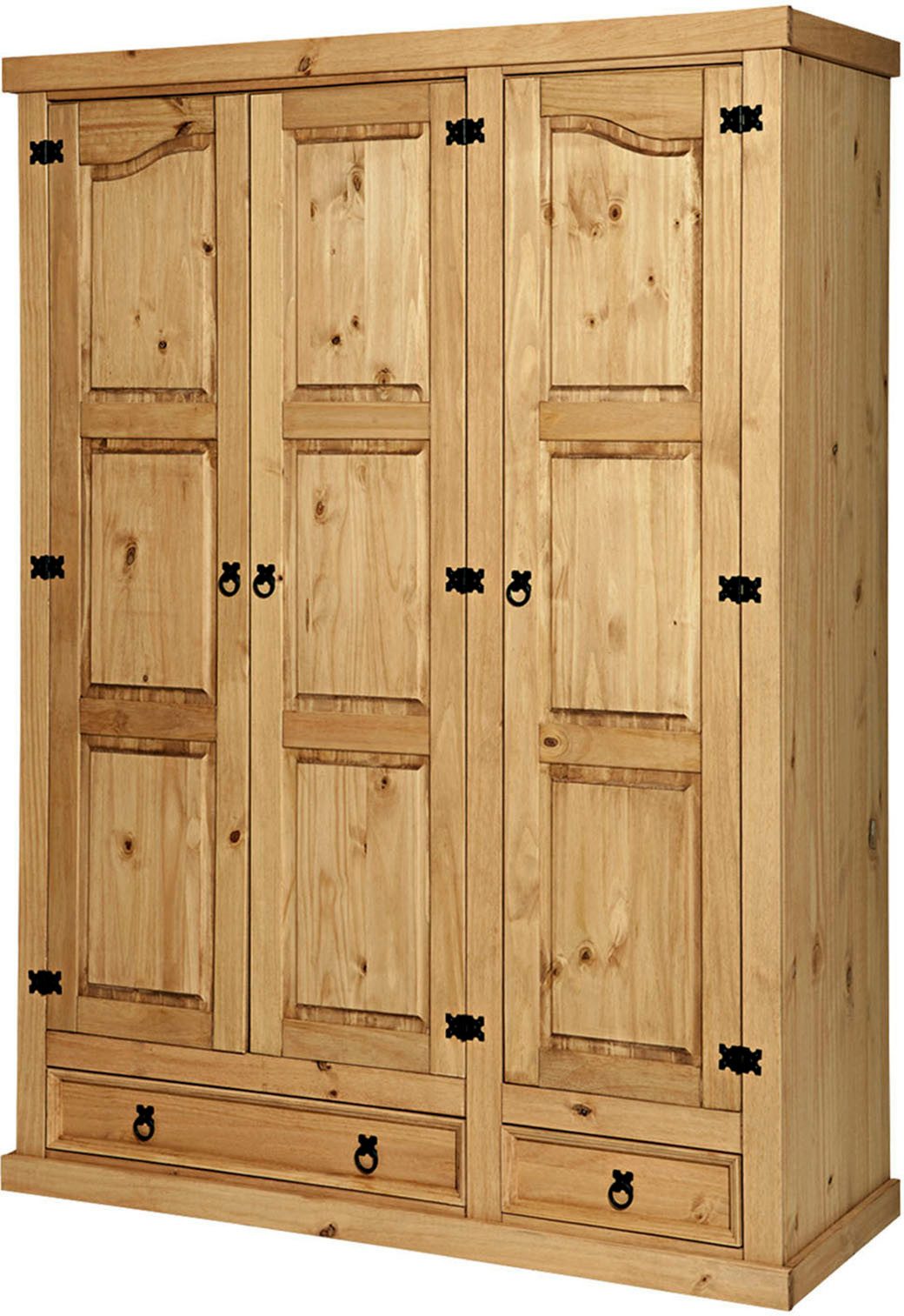 MÖBILIA Kleiderschrank (1-St) Holzoberfläche honigfarbend gewachst