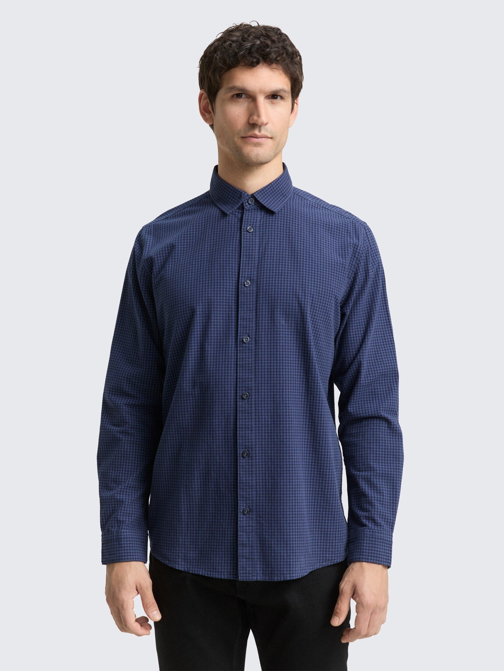 TOM TAILOR Langarmhemd Blusen & Shirts Regular Fit Hemd mit Karomuster günstig online kaufen