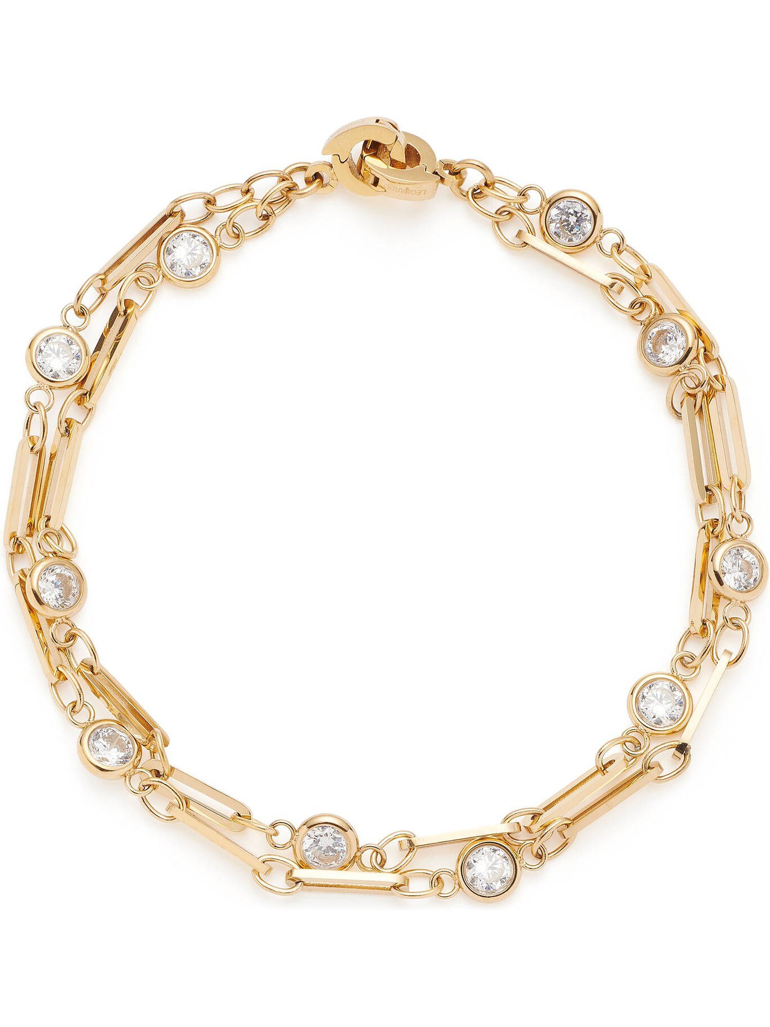 LEONARDO Edelstahlarmband Leonardo Damen-Armband Edelstahl Glasstein, Trendig