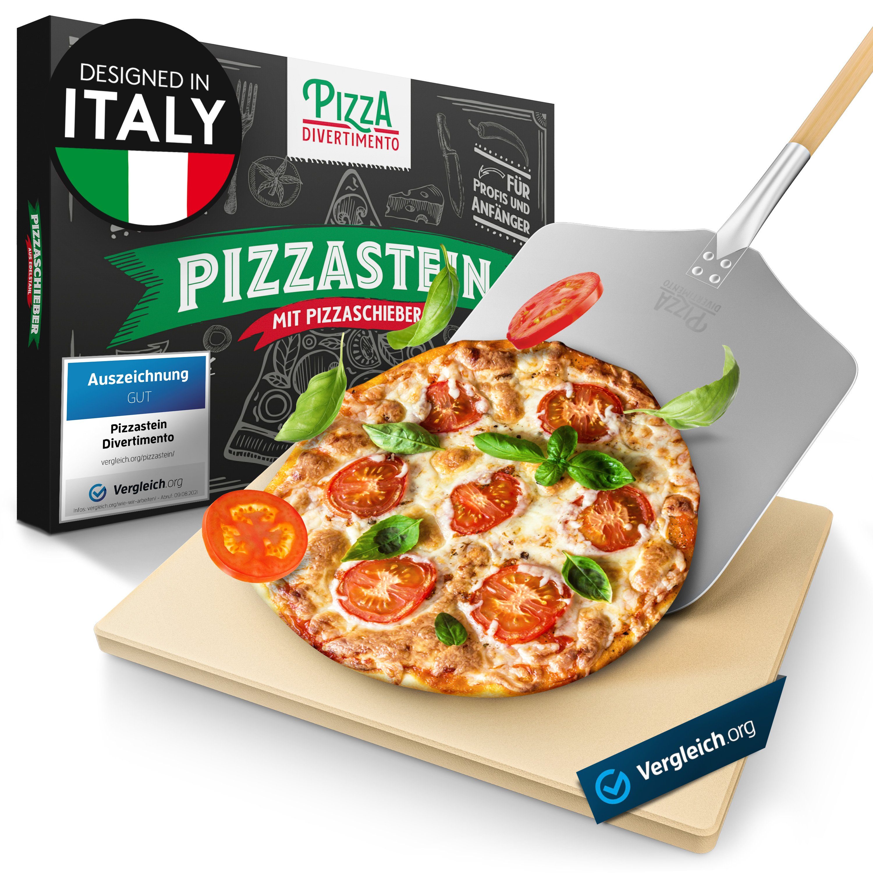 Pizza Divertimento Pizzastein Mit Divertimento Pizza Pizzaschieber, Pizzastein – Anti-Haft-Beschichtung