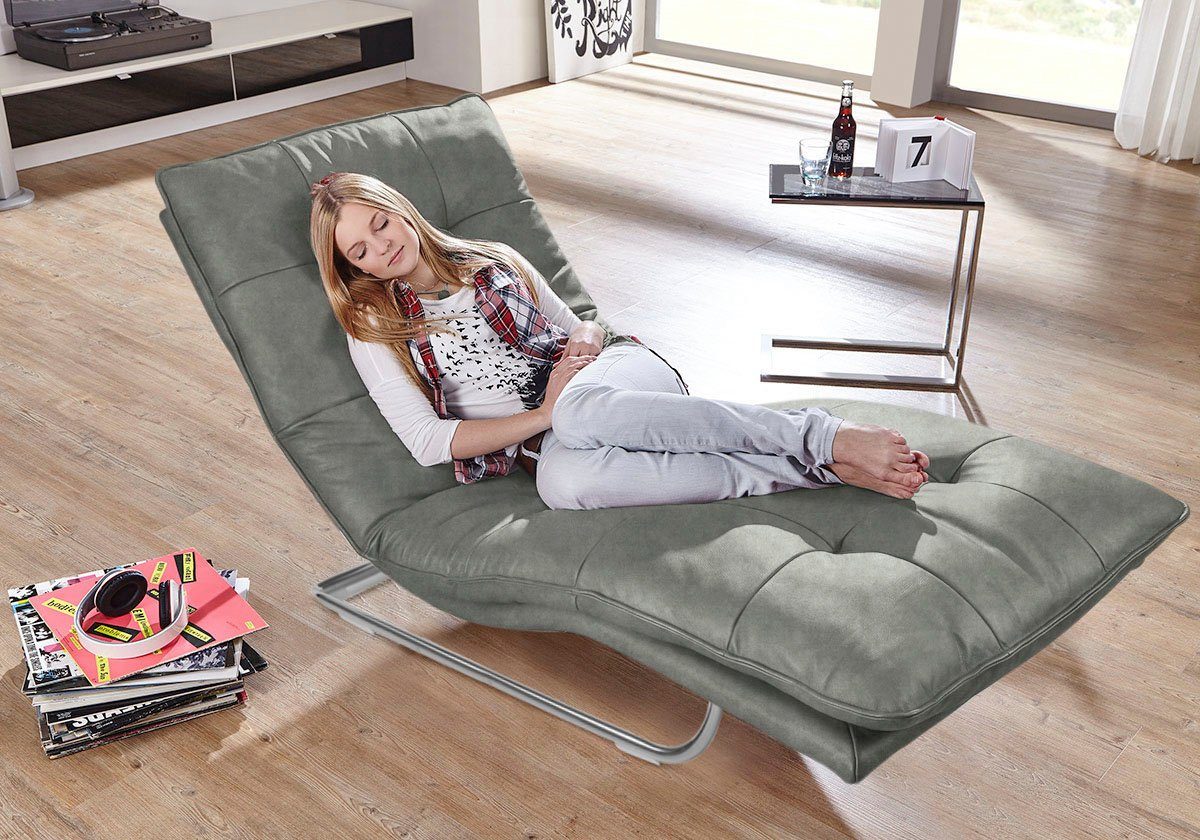 W.SCHILLIG Relaxliege daily dreams, in Waffelkissen-Optik, wahlweise mit Motor, Freischwingergestell