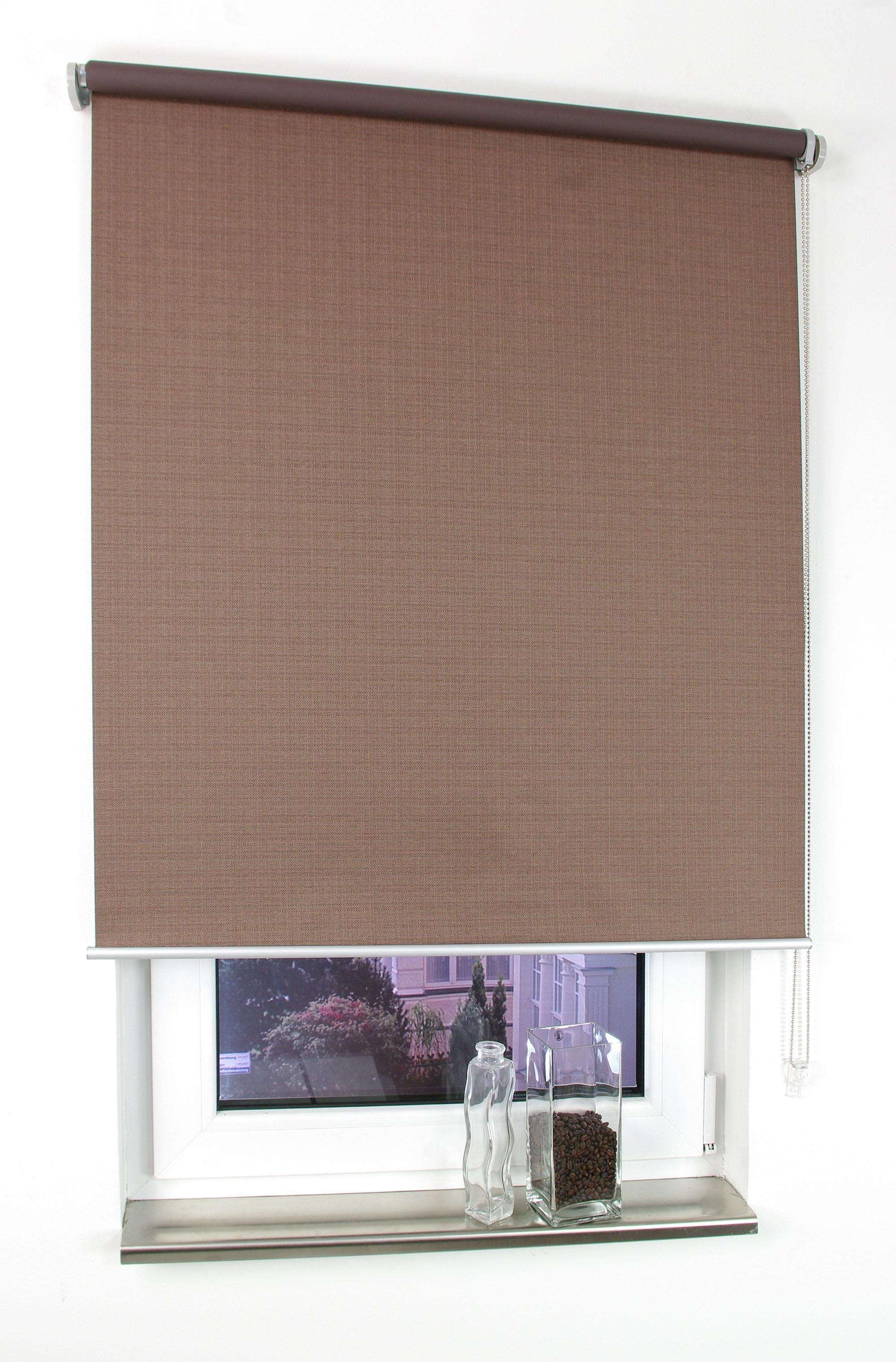 Seitenzugrollo Struktur, Liedeco, verdunkelnd, mit Bohren, verschraubt, Uni günstig online kaufen