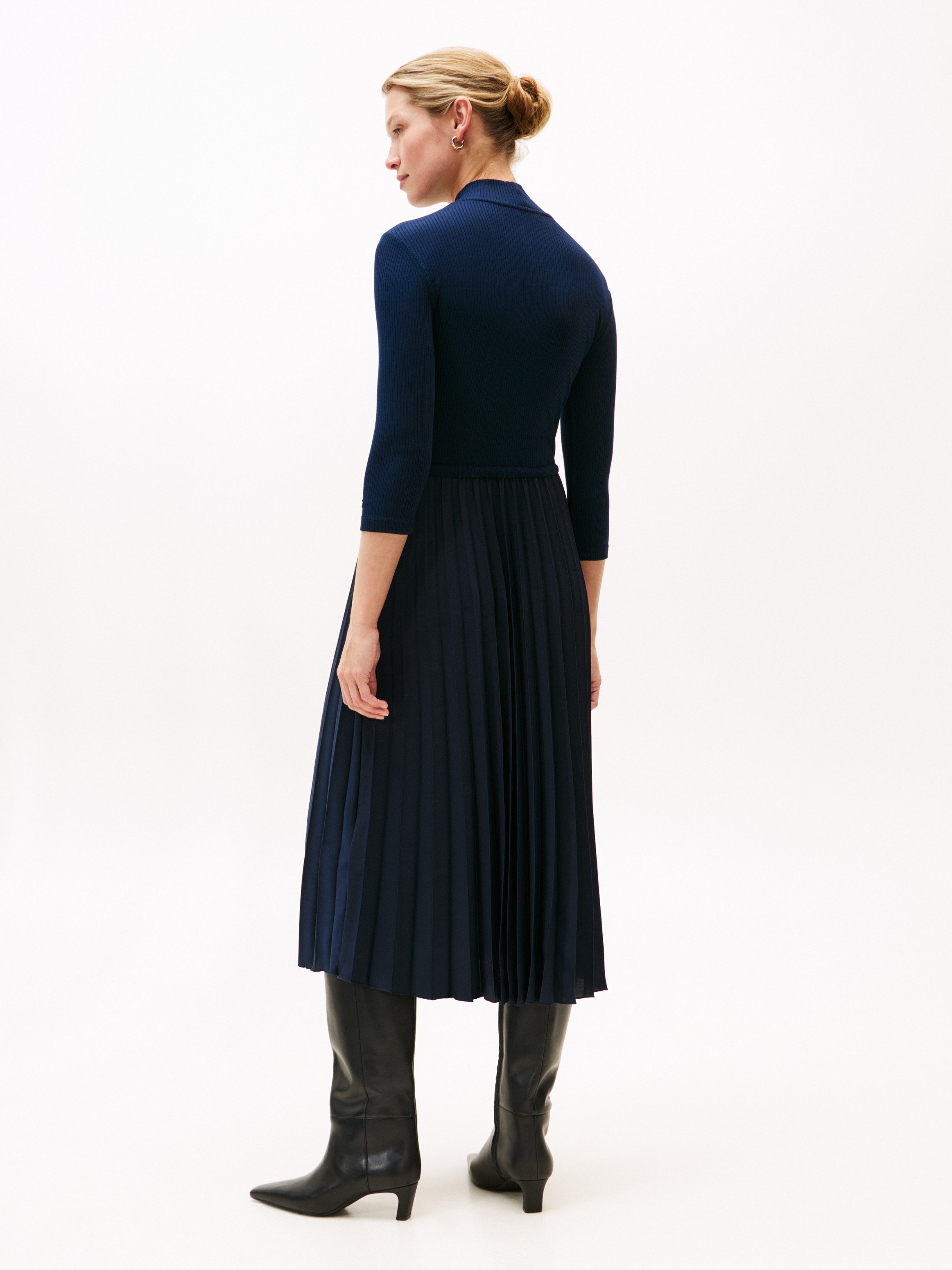 Tommy Hilfiger A-Linien-Kleid SLIM 5X2 RIB MIX MIDI DRS günstig online kaufen