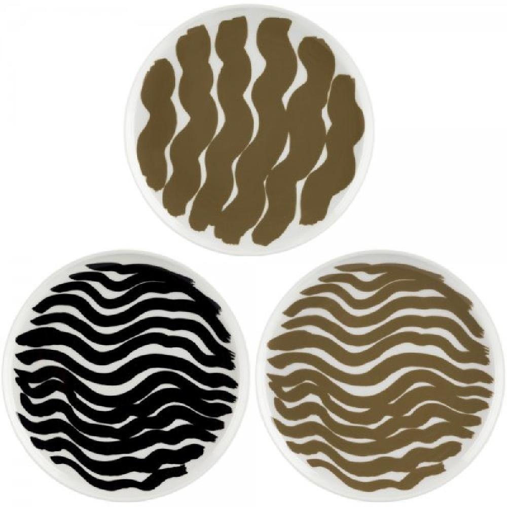 Marimekko Frühstücksteller Тарелки-Set Hyräily White-Wet Sand-Black (20cm) (3-teilig)
