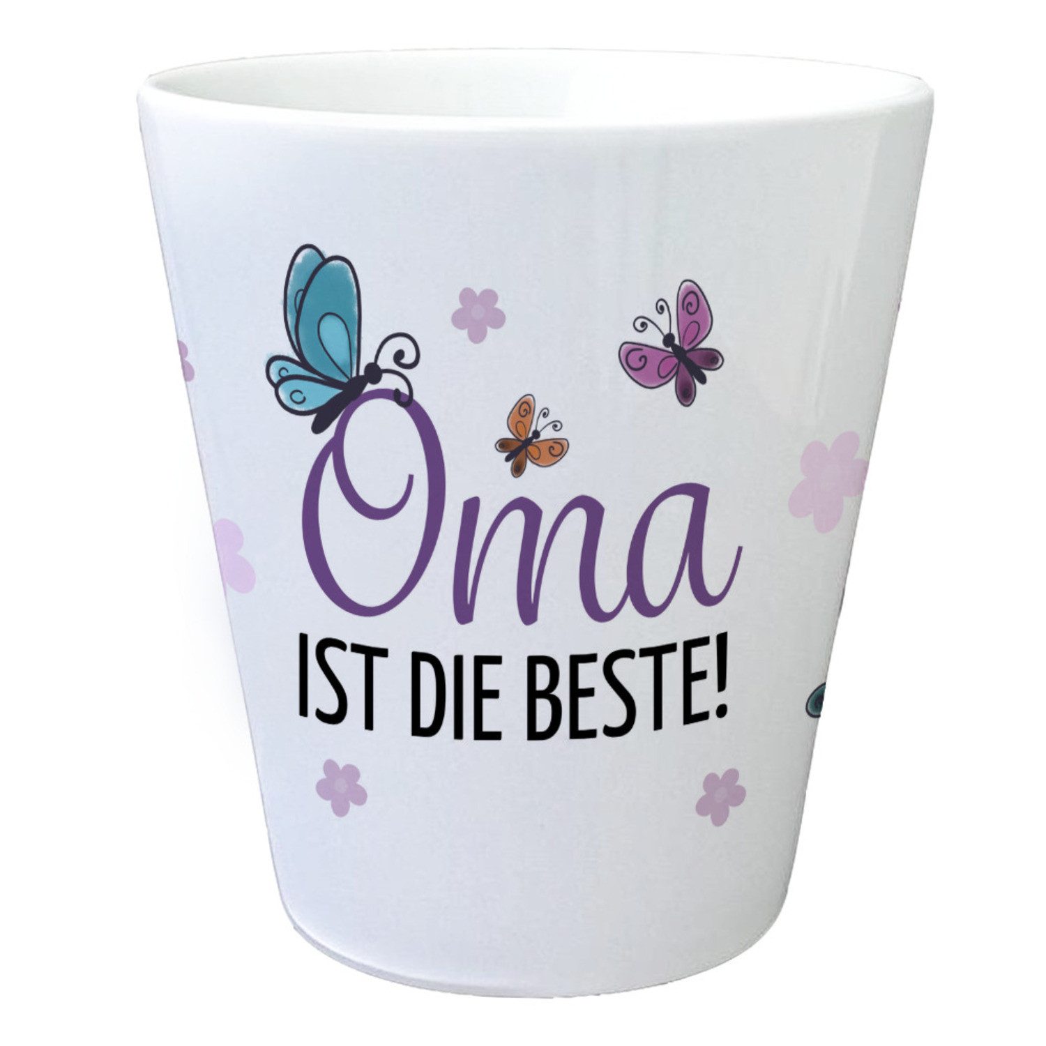 Blumentopf Schmetterling Blumentopf mit Spruch Oma ist die Beste