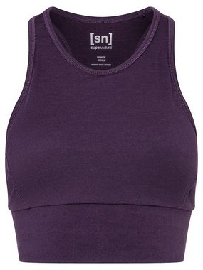 SUPER.NATURAL Sporttop für Damen aus Merino W LIQUID FLOW TOP mit hoch geschnittenem Ausschnitt