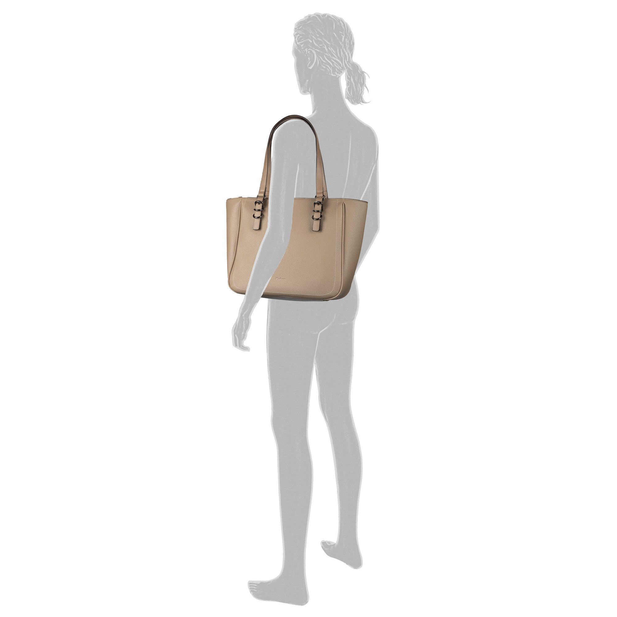 Gabor Shopper Galinna, weiches Lederimitat mit Metalldetails und Kontrastnähten