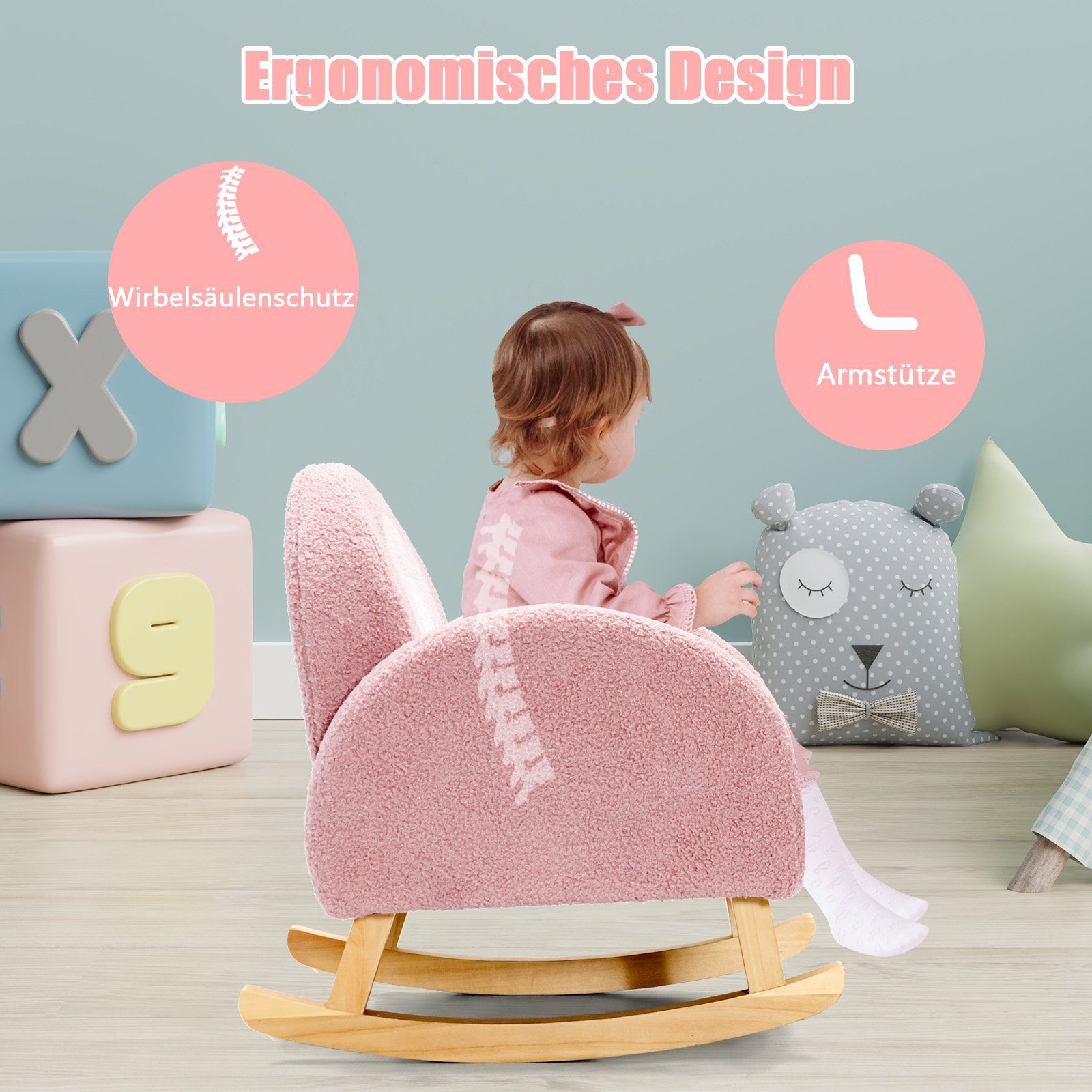 COSTWAY Kindersessel Schaukelstuhl, bis 50 kg