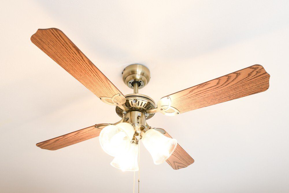 Westinghouse Deckenventilator Deckenventilator Princess Trio Messing antik 105 cm, Mit Zugschnur