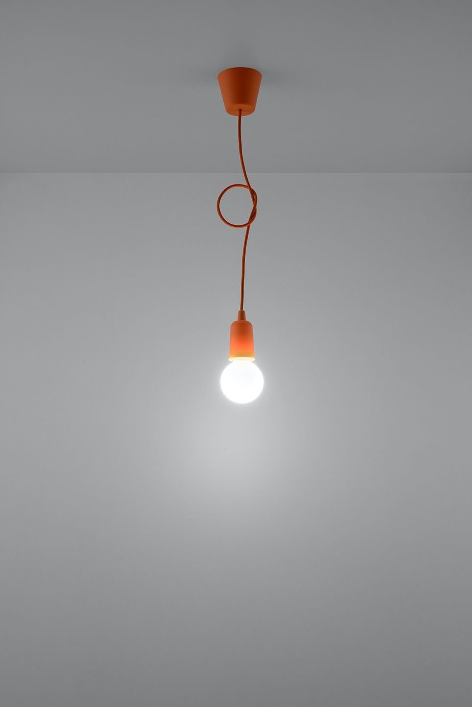 verstellbar Küche Leuchtmittel, Orange Hängelampe ohne 90cm Licht-Erlebnisse Pendelleuchte E27 NESSA, bis Wohnzimmer
