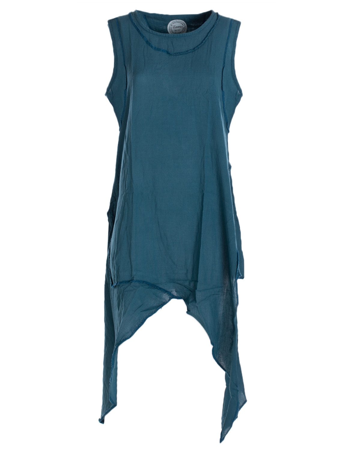 Vishes Zipfelkleid Asymmetrisches armloses Lagenlook Zipfelkleid günstig online kaufen