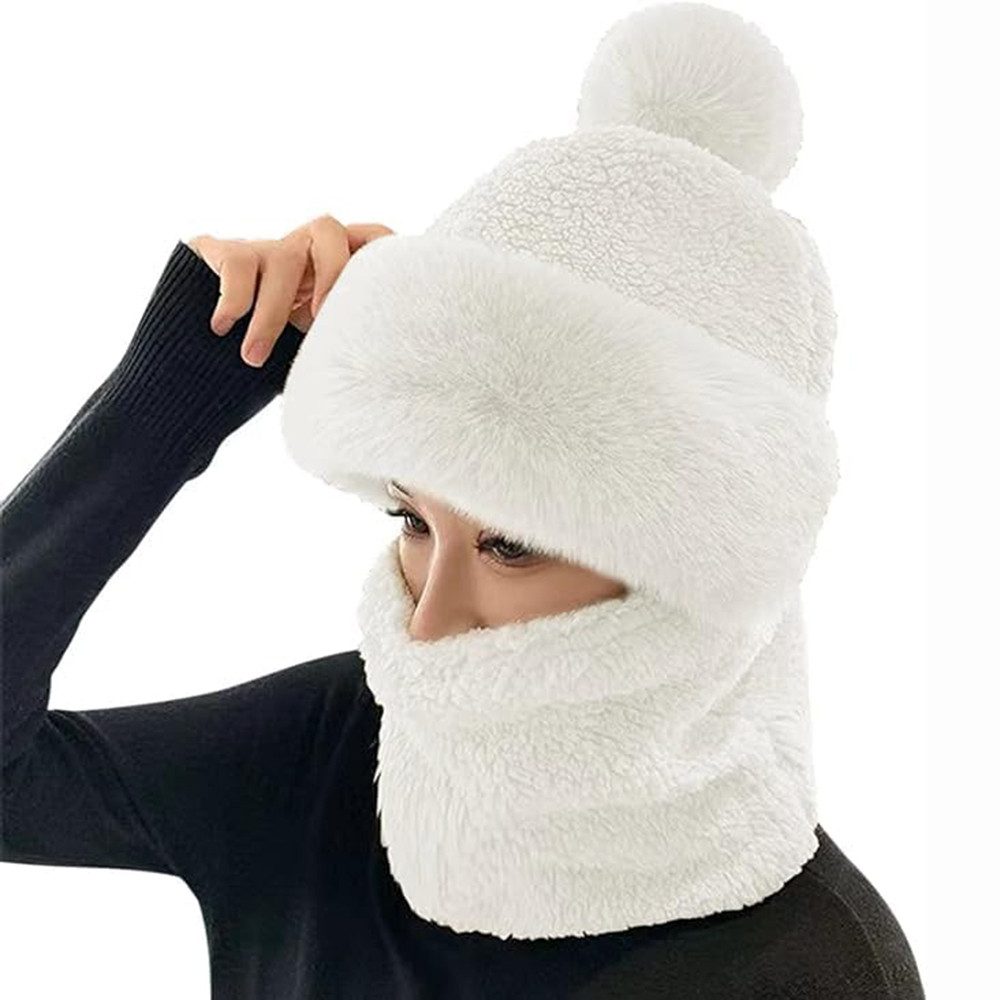 Coonoor Modeschal Damen Winter Winddichter Schal Hut 2 in 1 Frauen Schalmütze