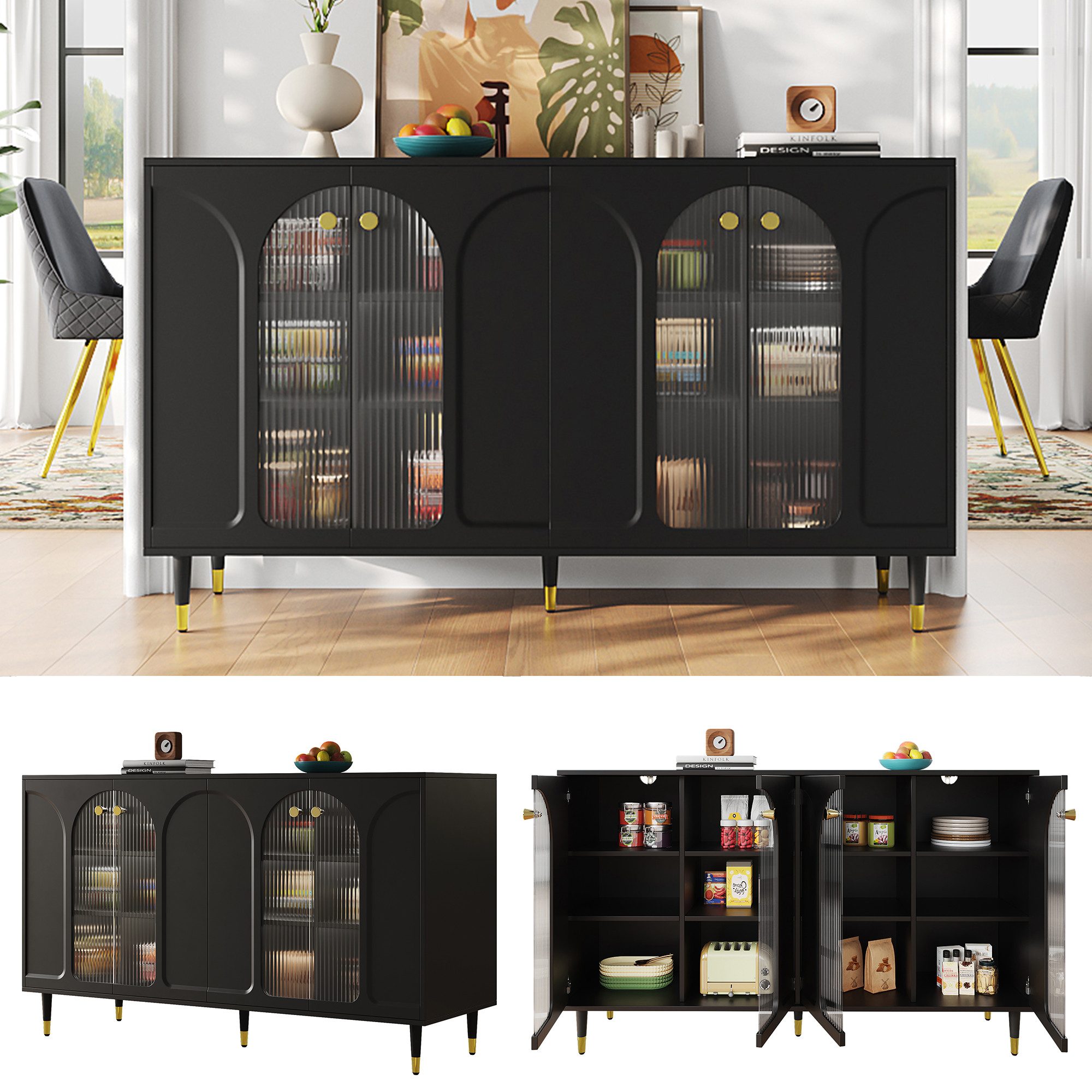 HAUSS SPOLE Sideboard mit dekorativen Metalldetail, günstig online kaufen