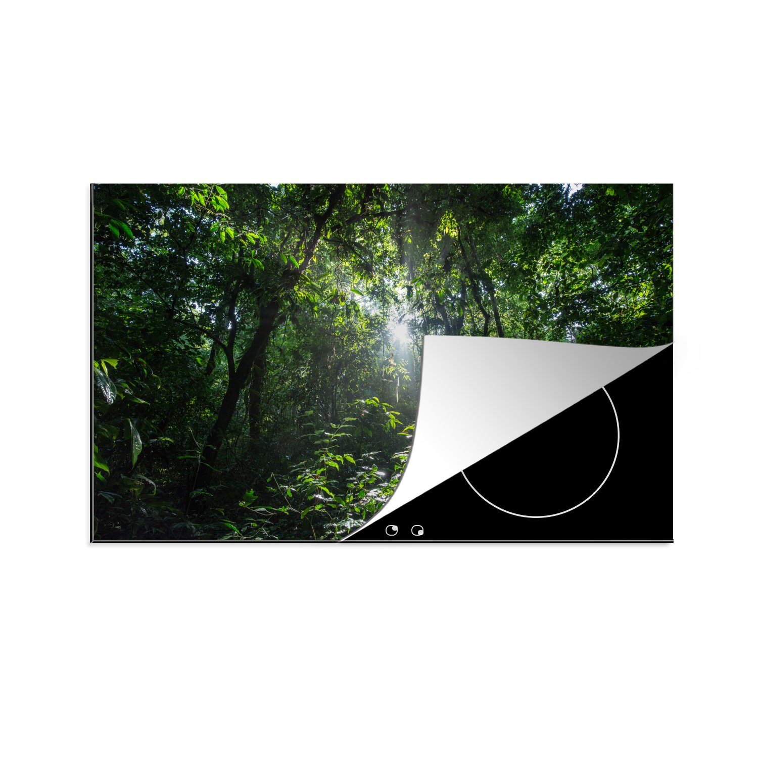 MuchoWow Herdblende-/Abdeckplatte Regenwald, Costa Rica, Vinyl, (1 tlg), 81x52 cm, Induktionskochfeld Schutz für die küche, Ceranfeldabdeckung