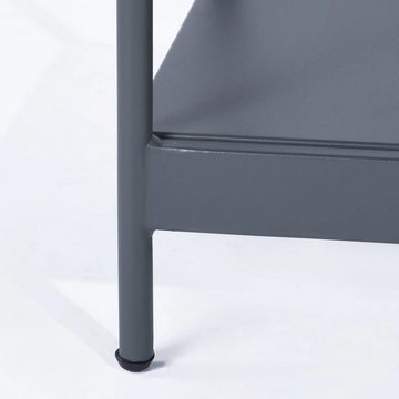 OBOSOE Nachttisch Industrieller Metall-Nachttisch - 45x35 cm, mit Ablage