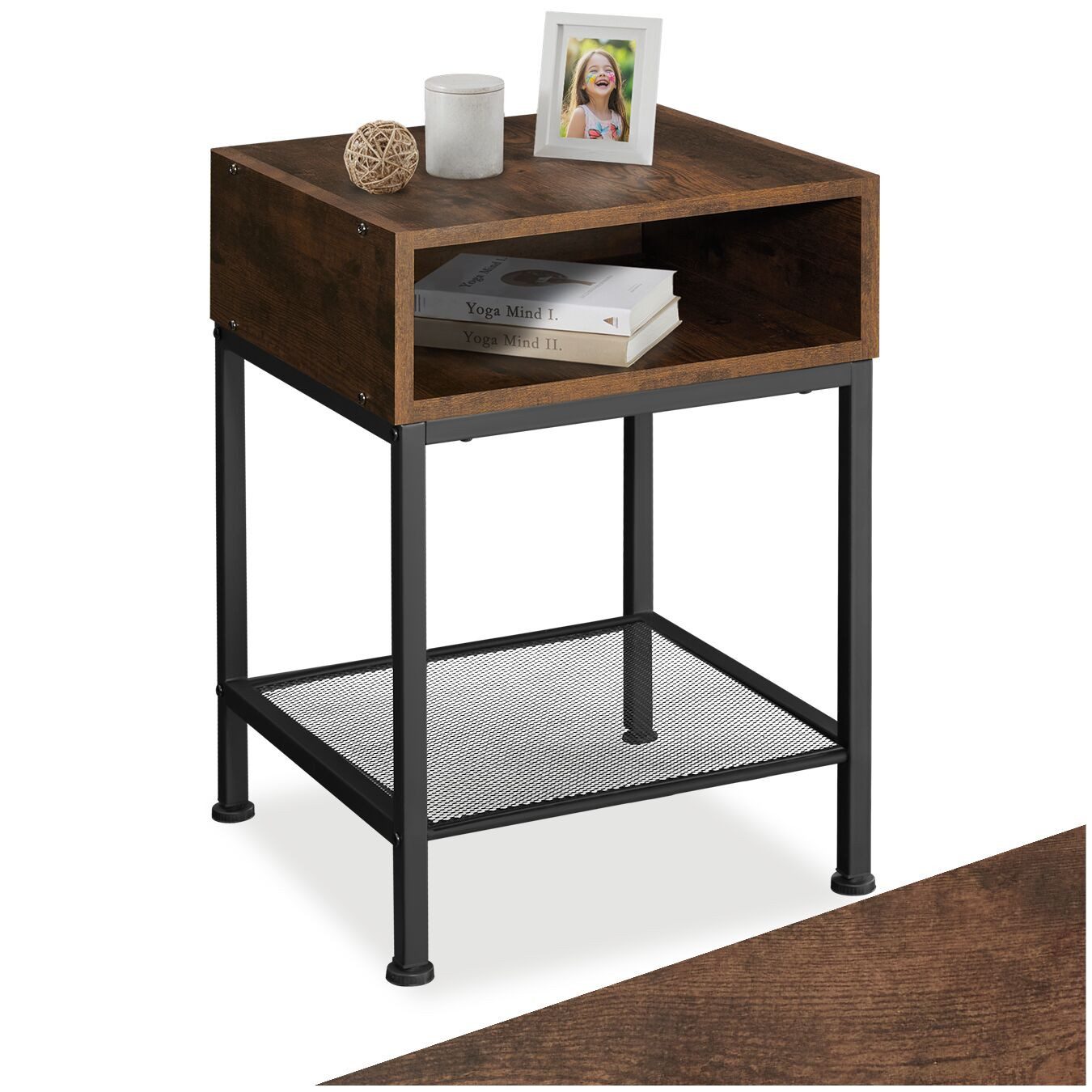 tectake Nachttisch Beistelltisch Harlow 40,5x40,5x59cm (1-St., 3 tlg), Quad günstig online kaufen