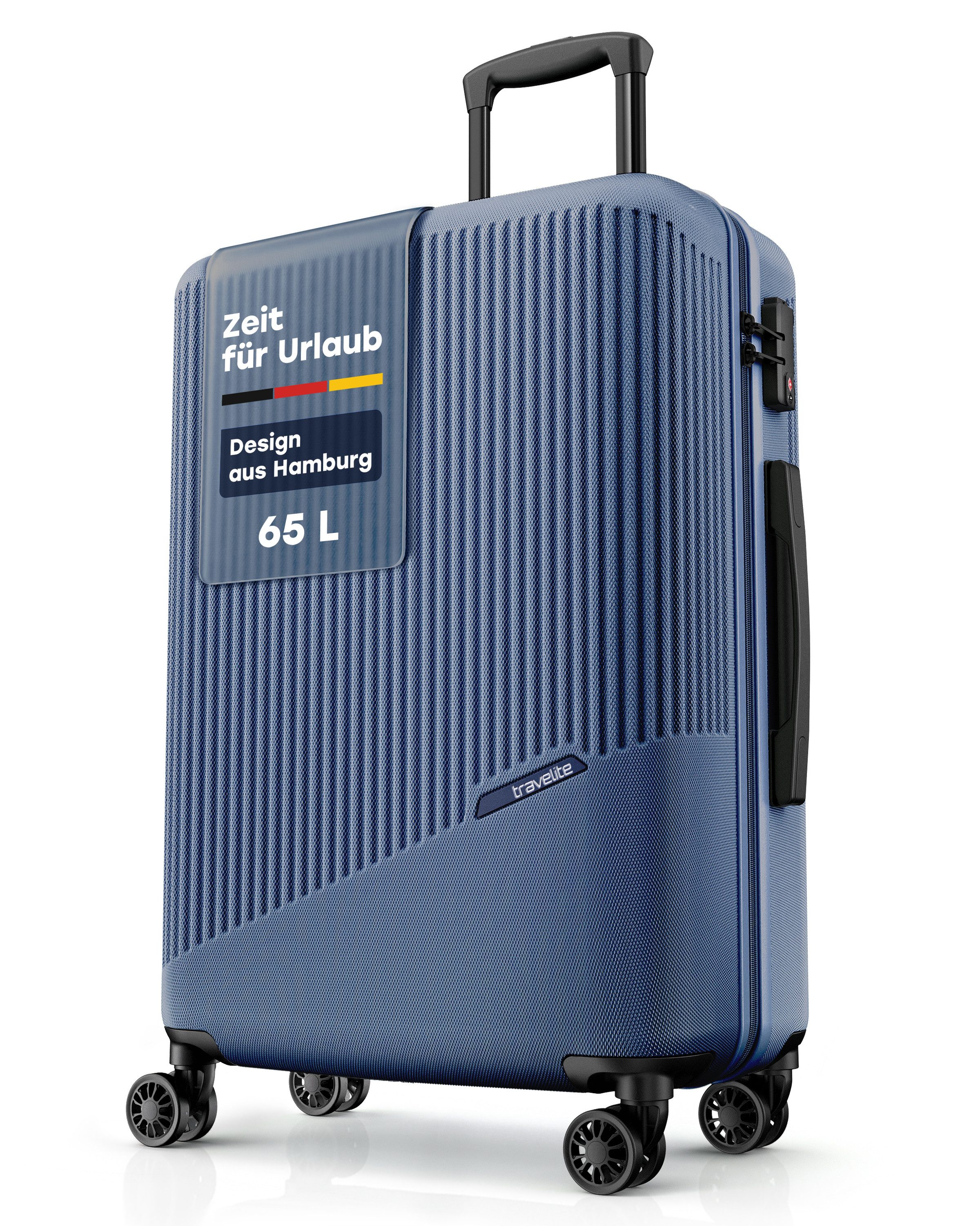 travelite Hartschalen-Trolley BALI Reisekoffer Hartschale, 4 Rollen, TSA-Schloss – robustes Reisegepäck