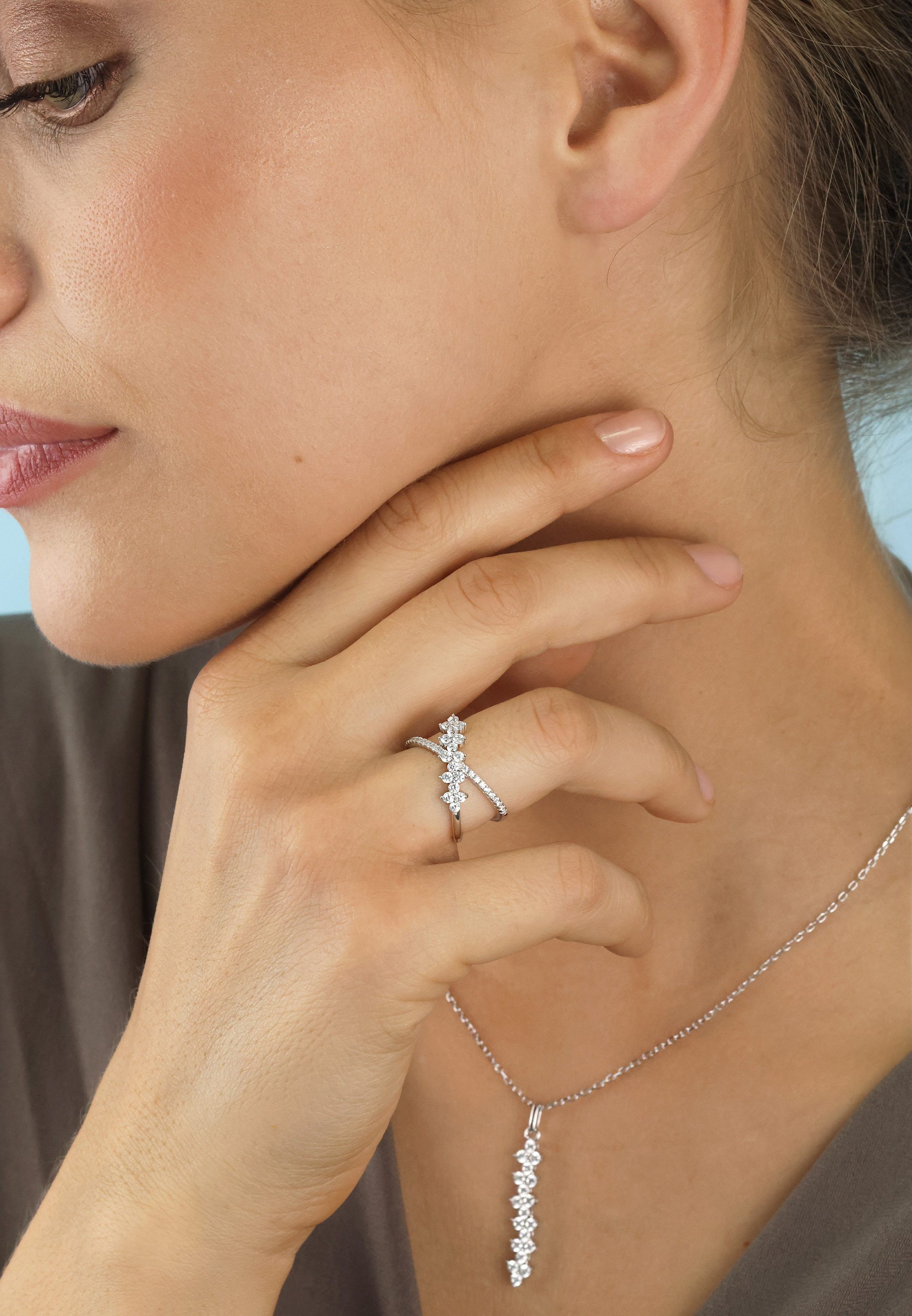 NANA KAY Fingerring Sparkly Couture, mit farblosem Stein