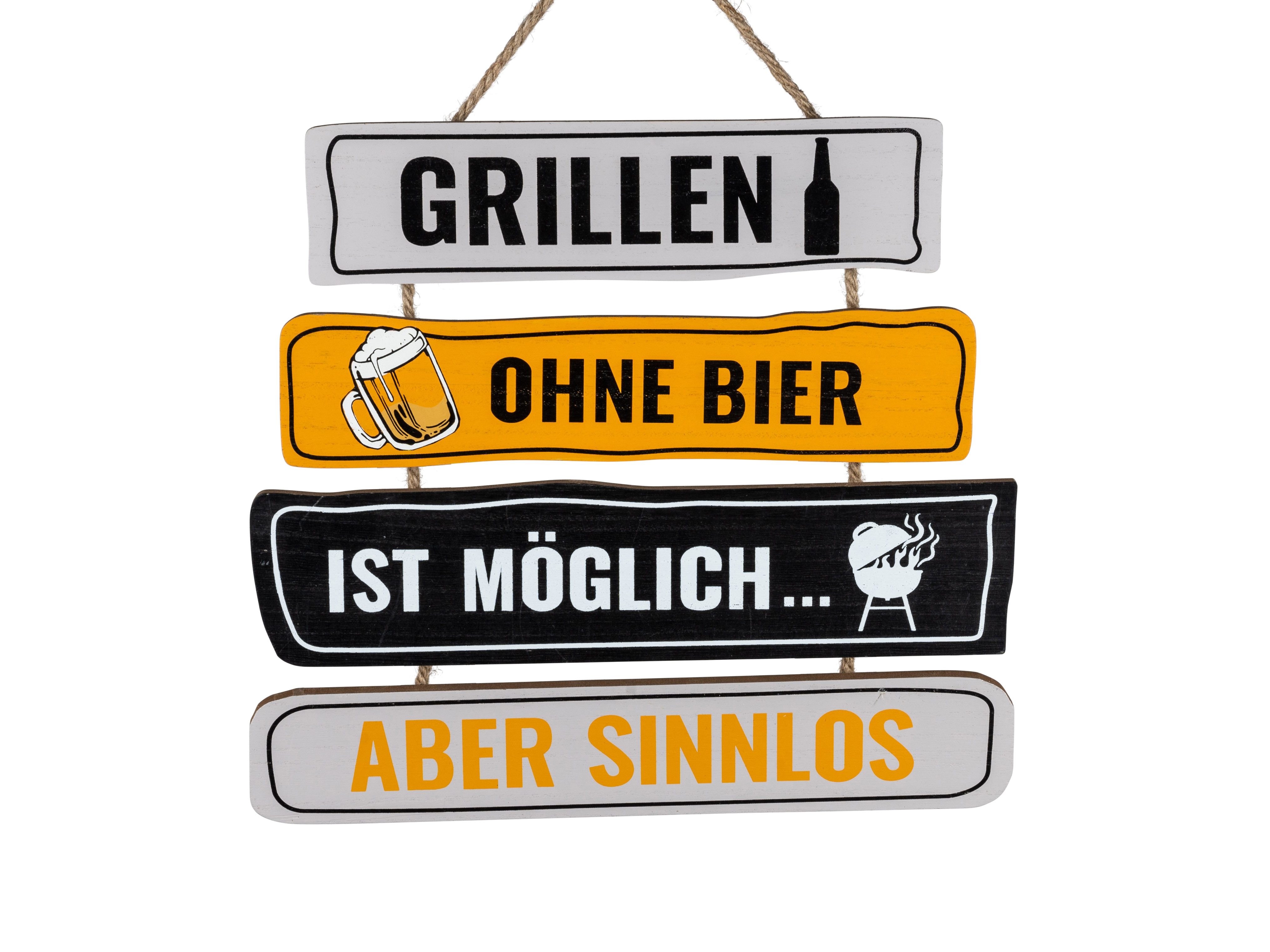 Small-Preis Dekohänger Gartenschild mit Grillregeln - Gartenregeln - Gartenträume - Haustiere, mit robustem Seil aus Jute