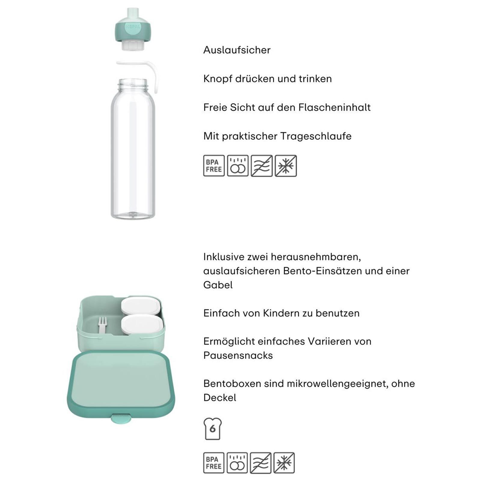 Mepal Lunchbox Campus (2025) Pausenset XL 2er Set, Acrylnitril-Butadien-Styrol (ABS), (2-tlg), Spülmaschinengeeignet