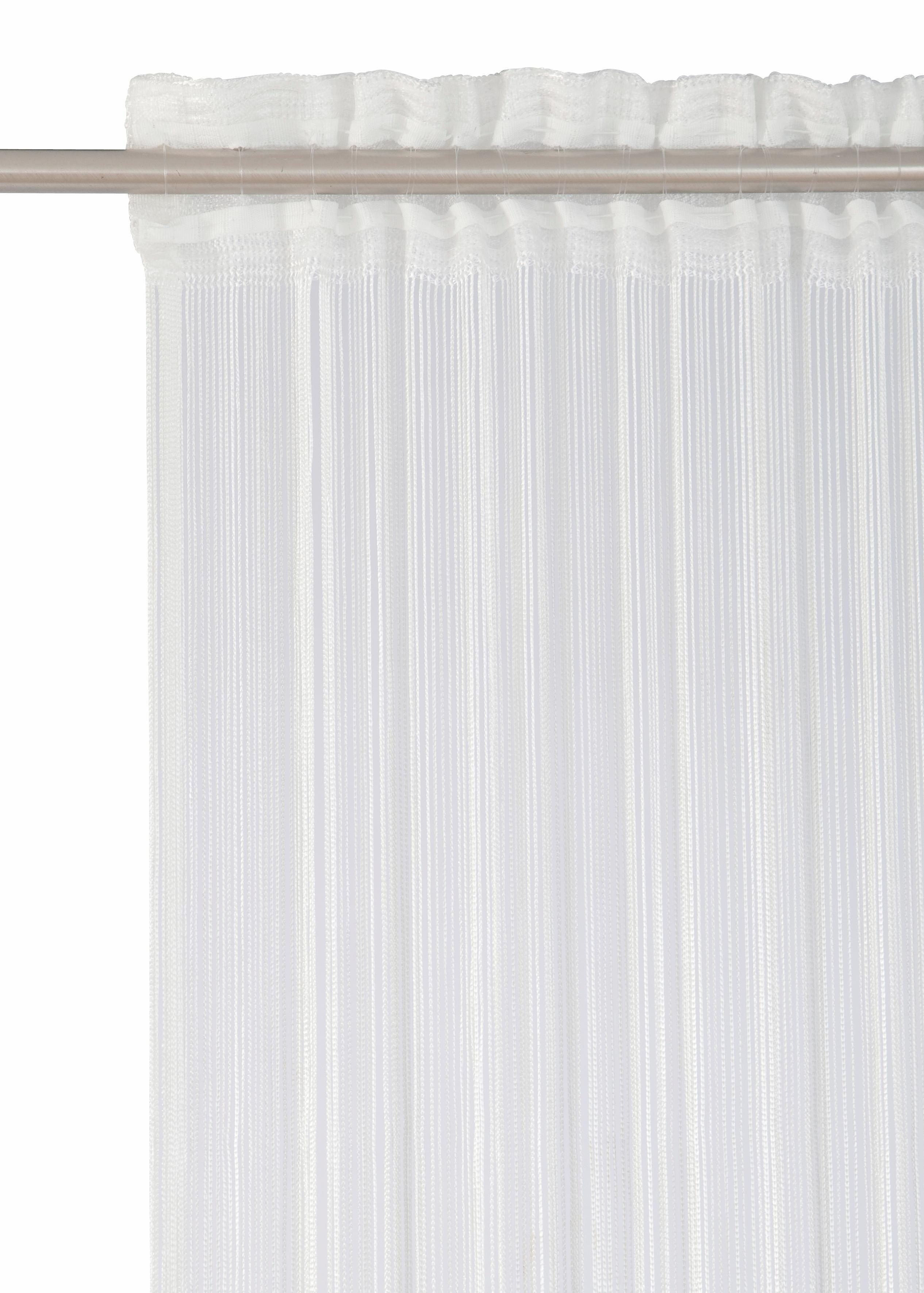 Fadenvorhang Rebecca, Weckbrodt, reinweiß halbtransparent, Fadengardine, kürzbar Insektenschutz, (1 Multifunktionsband Gardine, St), transparent