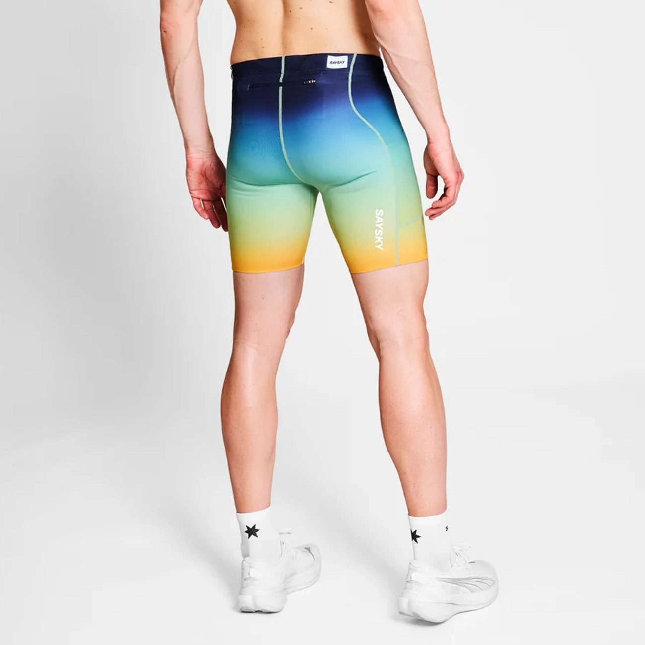 Saysky Laufhose Saysky Drip Dye Combat+Short Tights 7" Blue AOP günstig online kaufen