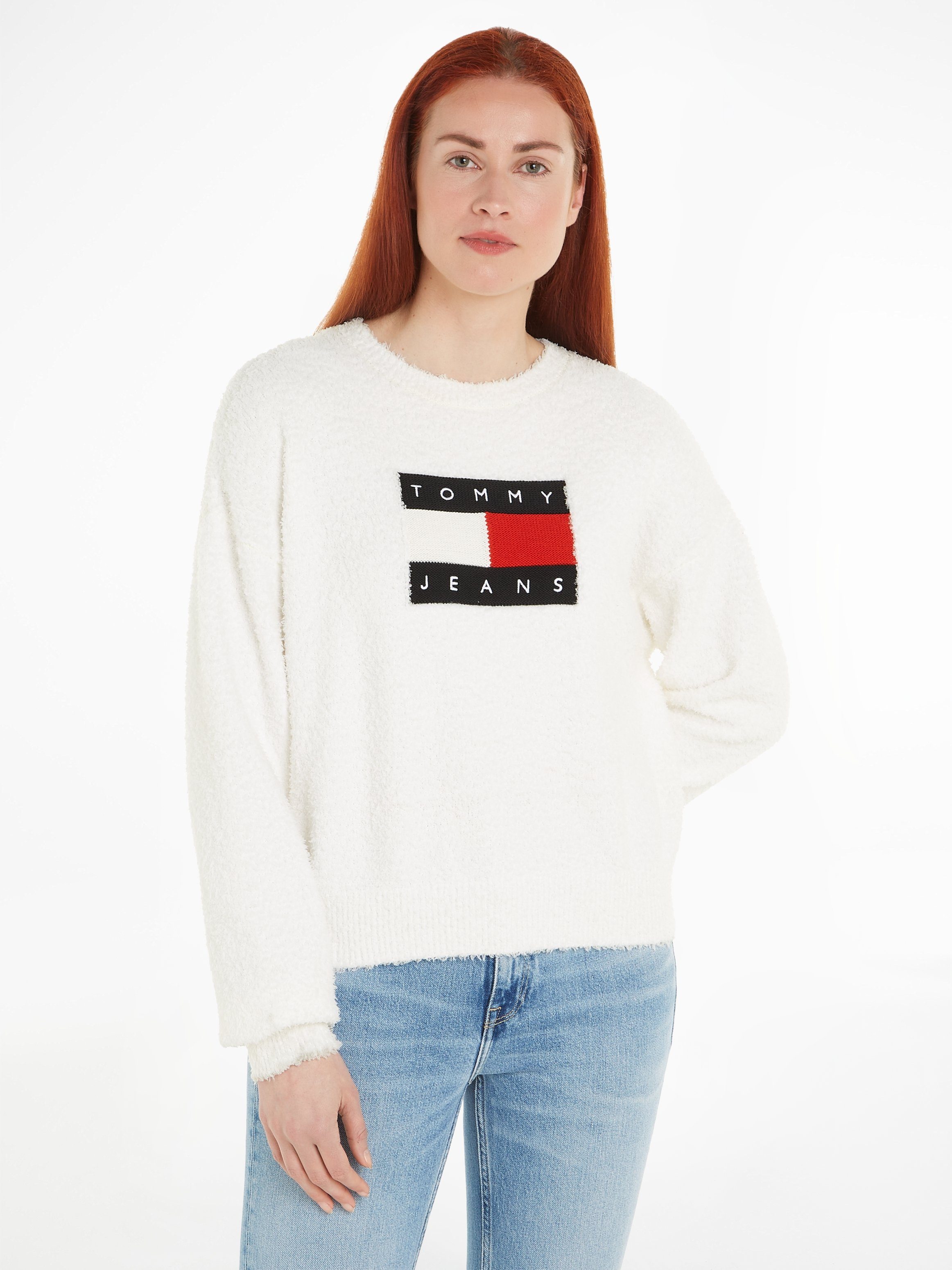 Tommy Jeans Curve Strickpullover TJW CENTER FLAG SWEATER EXT