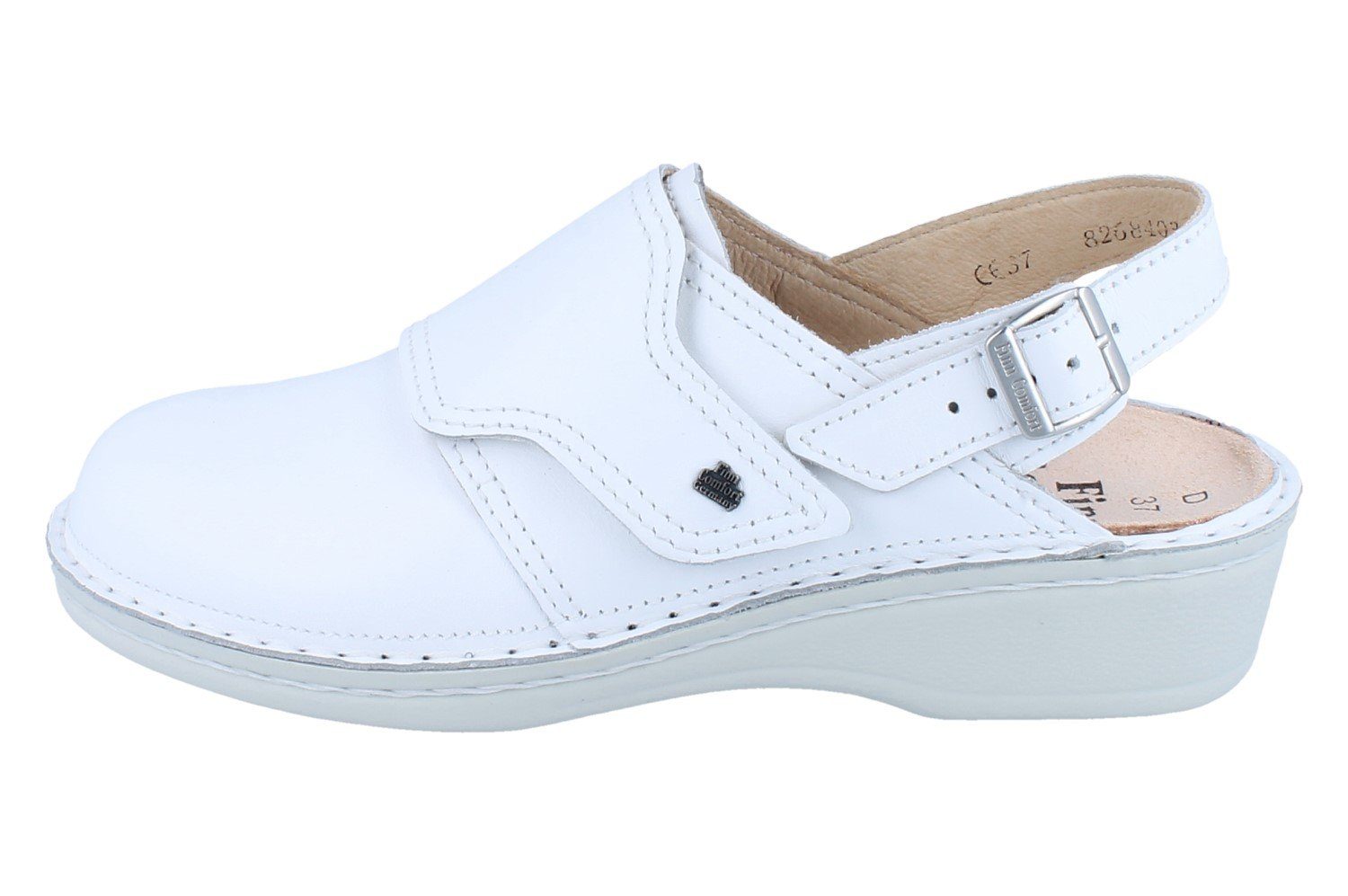 Finn Comfort FINN COMFORT Assuan Damen Clog weiss Glattleder - Größe: 42 Clog Wechselfußbett