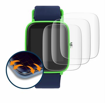 Savvies Full-Cover Schutzfolie für Ice-Watch ICE smart junior 1.0, Displayschutzfolie, 4 Stück, 3D Curved klar