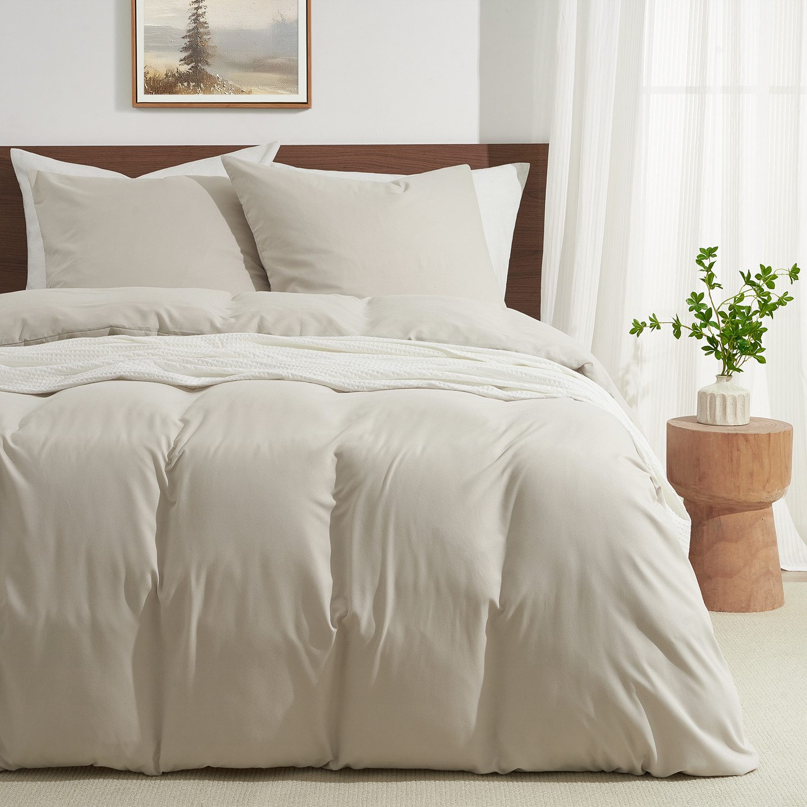 Topfinel Bettwäsche 135x200cm, Seersucker Bettwäsche-Sets, bügelfrei, allergiker, kühlende, 100% Mikrofaser, 2 teilig, Pflegeleicht, kuschelig, weich, Winter Sommer Herbst bedding set