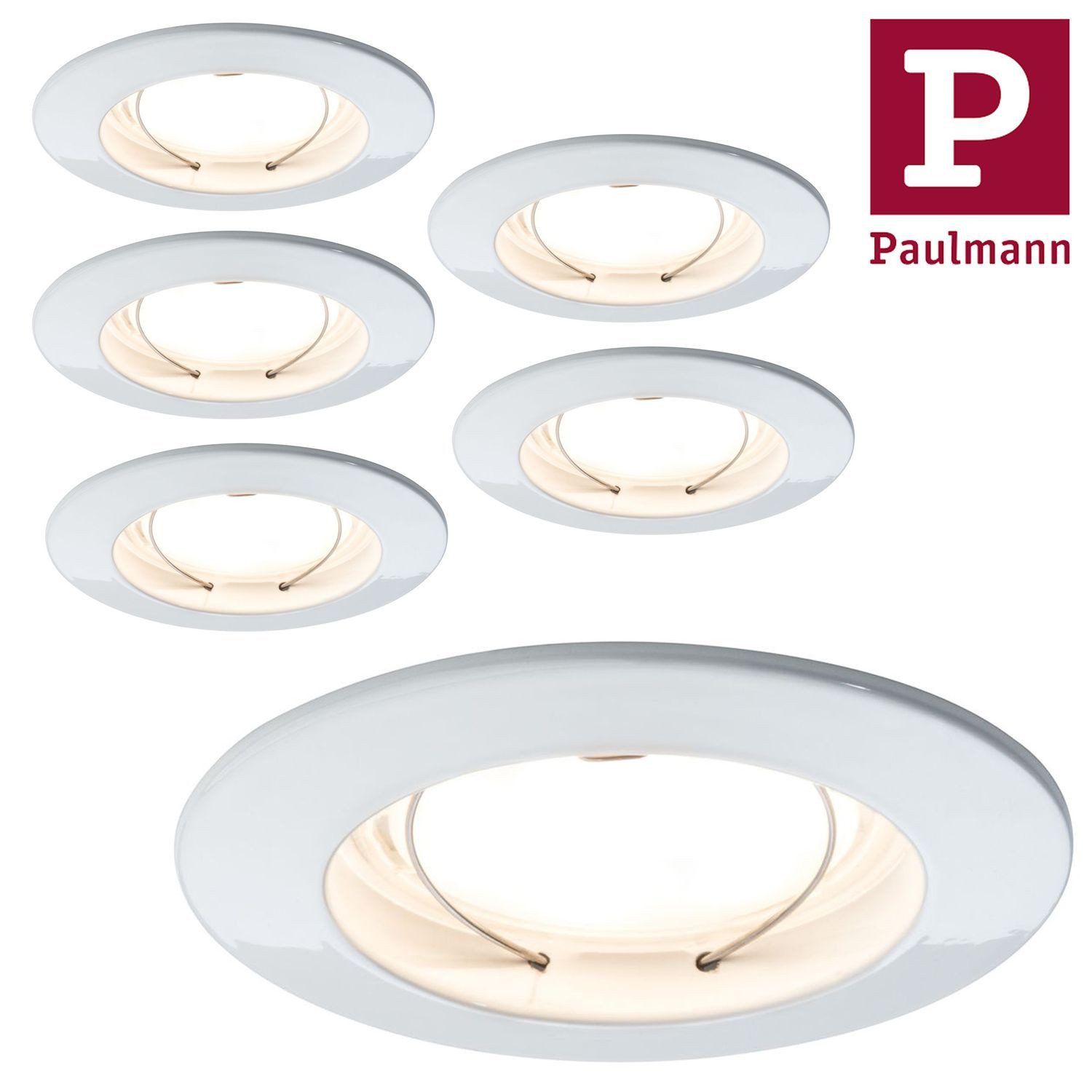 Paulmann Deckenleuchten Paulmann Premium Einbauleuchten Set Coin satiniert rund starr LED