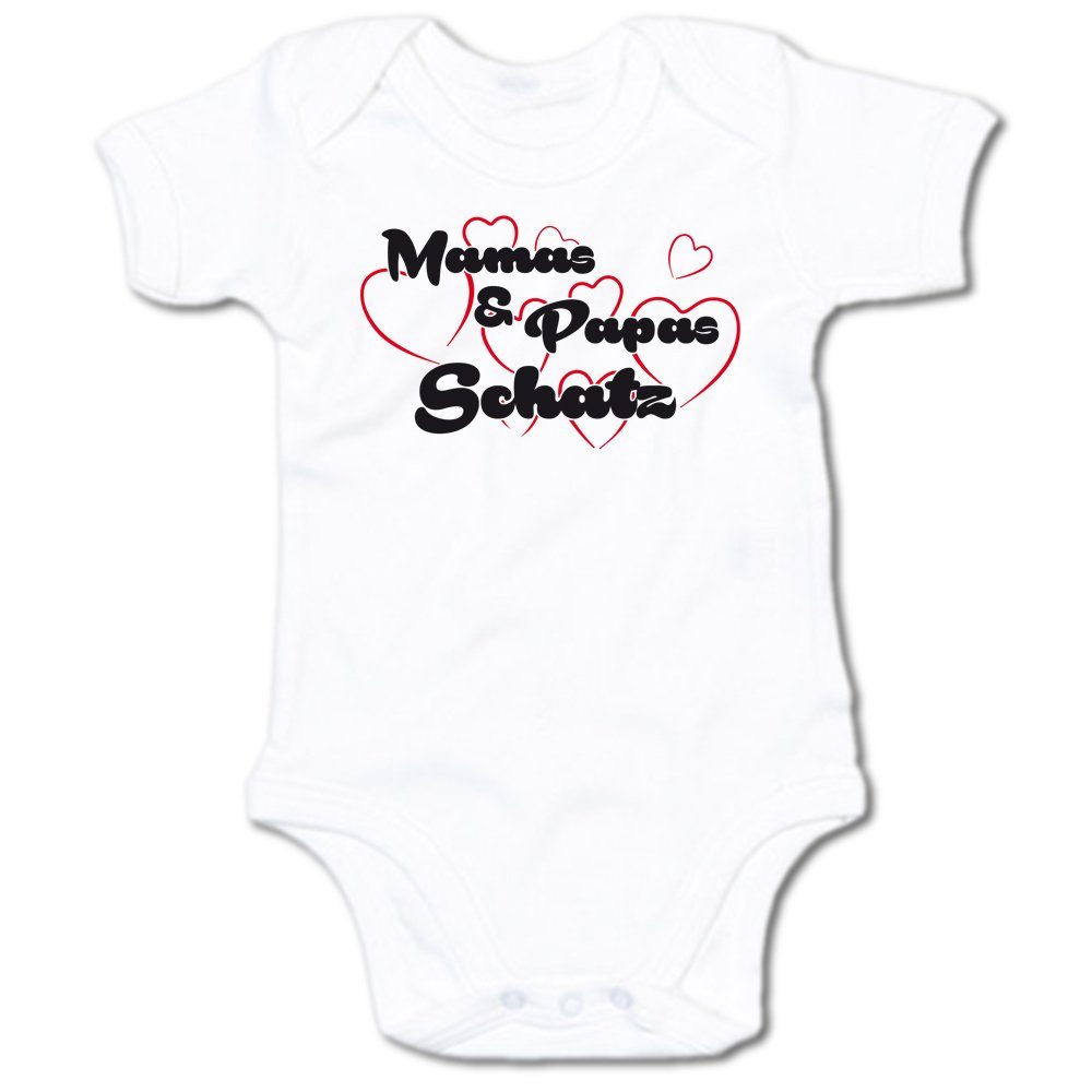 G-graphics Kurzarmbody Mamas & Papas Schatz Baby Body mit Spruch / Motiv / Aufdruck • als Geschenk