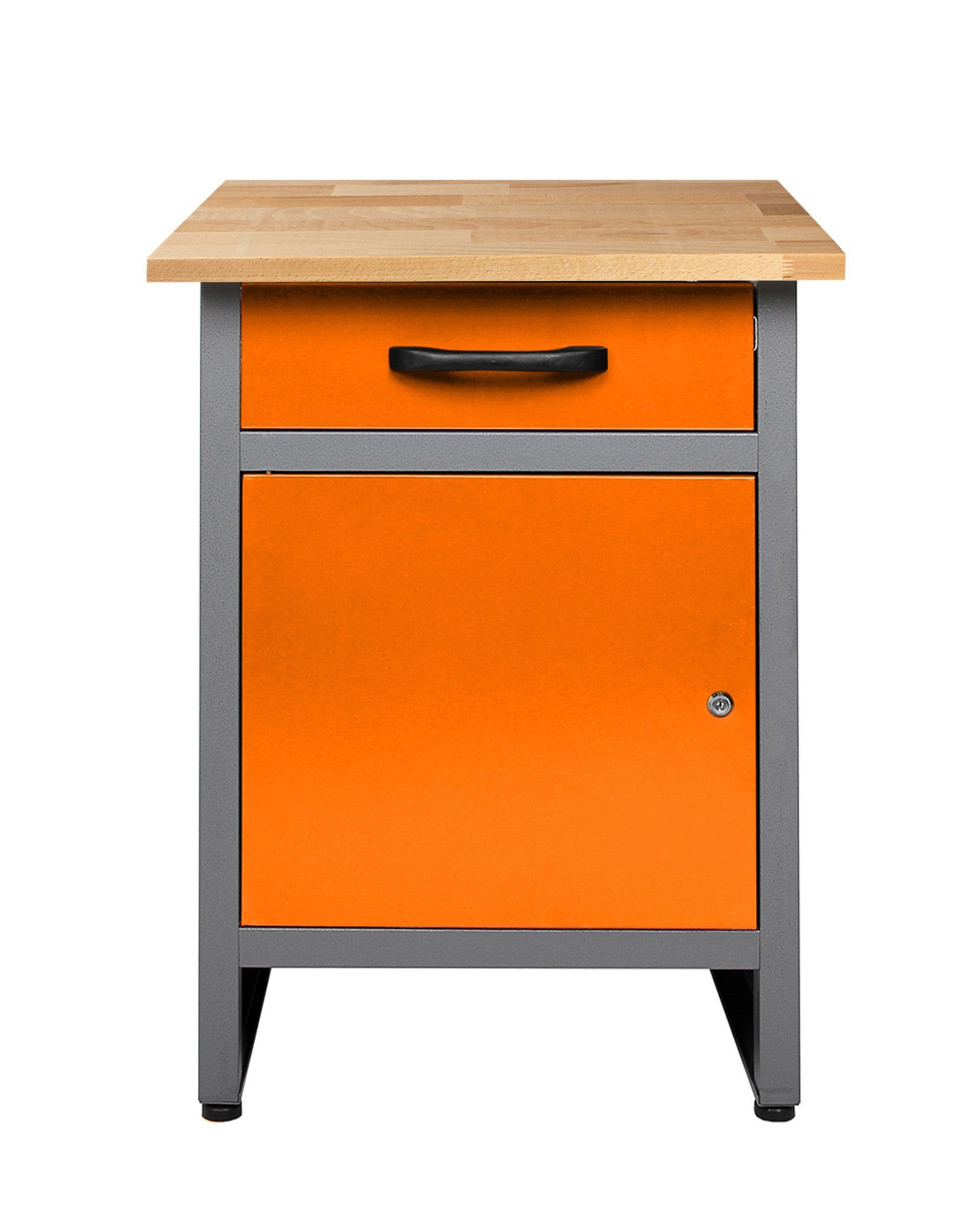 ONDIS24 Werkbank Werkbank 60 cm, 60 x 60 x 85 (H) cm, bis 340 kg belastbar orange