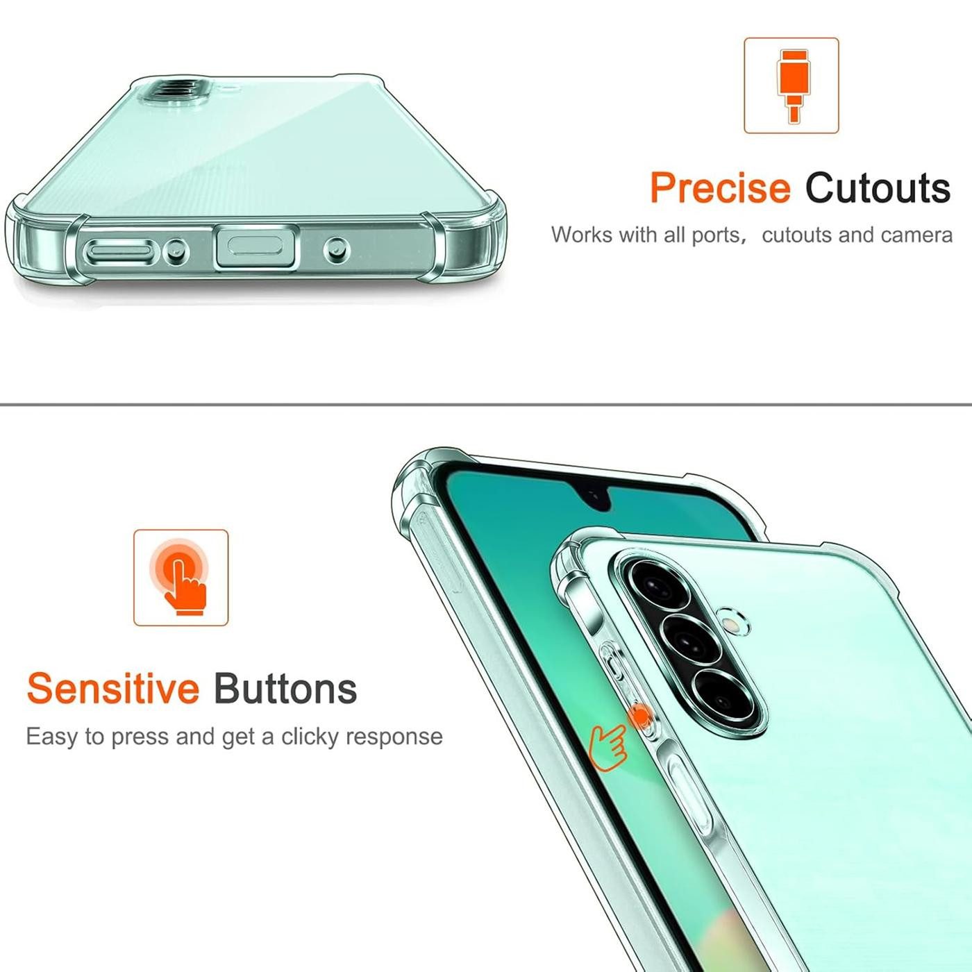 CoolGadget Handyhülle Anti Shock Rugged Case für Samsung Galaxy A27 5G 6,7 Zoll, Slim Cover mit Kantenschutz Schutzhülle für Samsung A27 5G Hülle – Bild 4 von 5