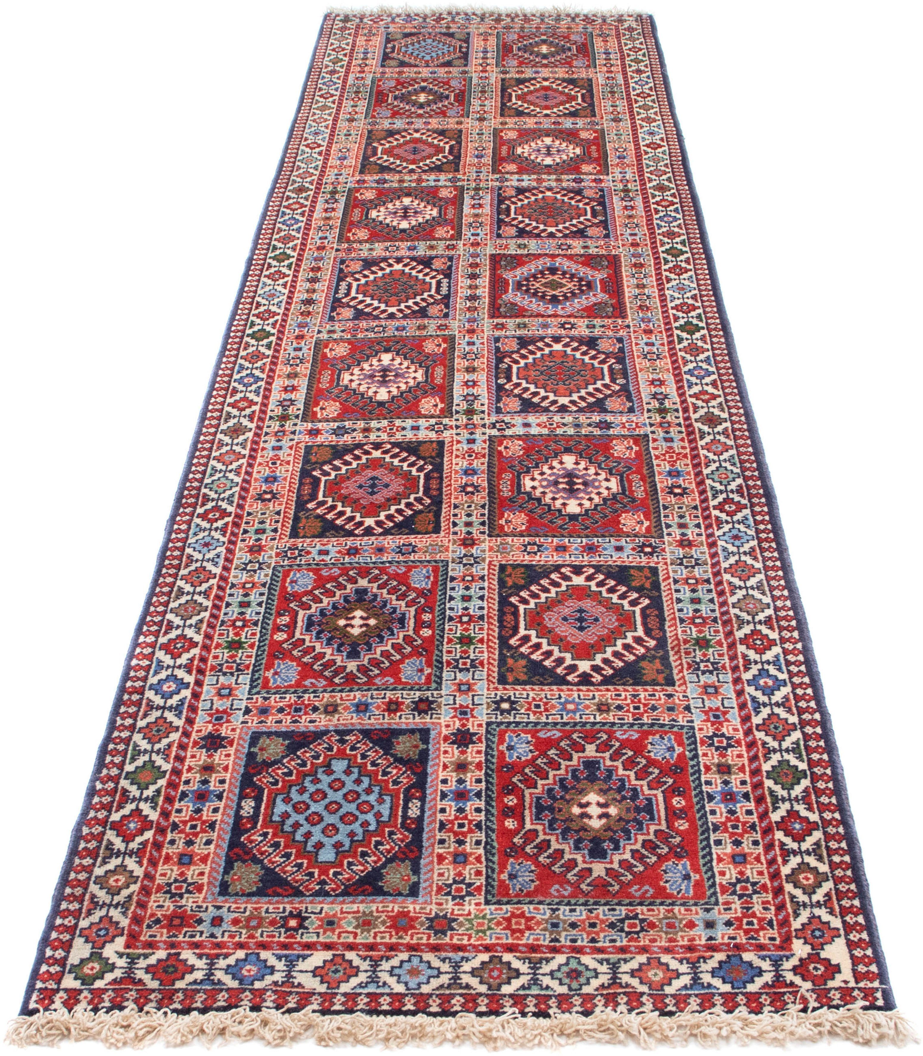 Orientteppich Perser - Nomadic - 304 x 73 cm - mehrfarbig, morgenland, rechteckig, Höhe: 10 mm, Wohnzimmer, Handgeknüpft, Einzelstück mit Zertifikat